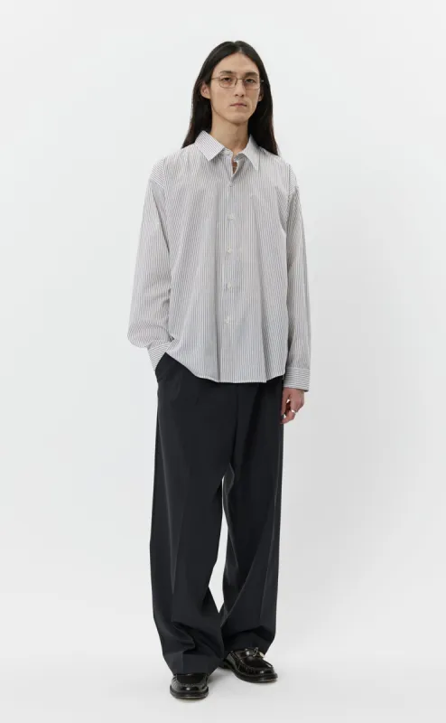 Exact Shirt - Brown Banker Stripe sold by mfpen Mens