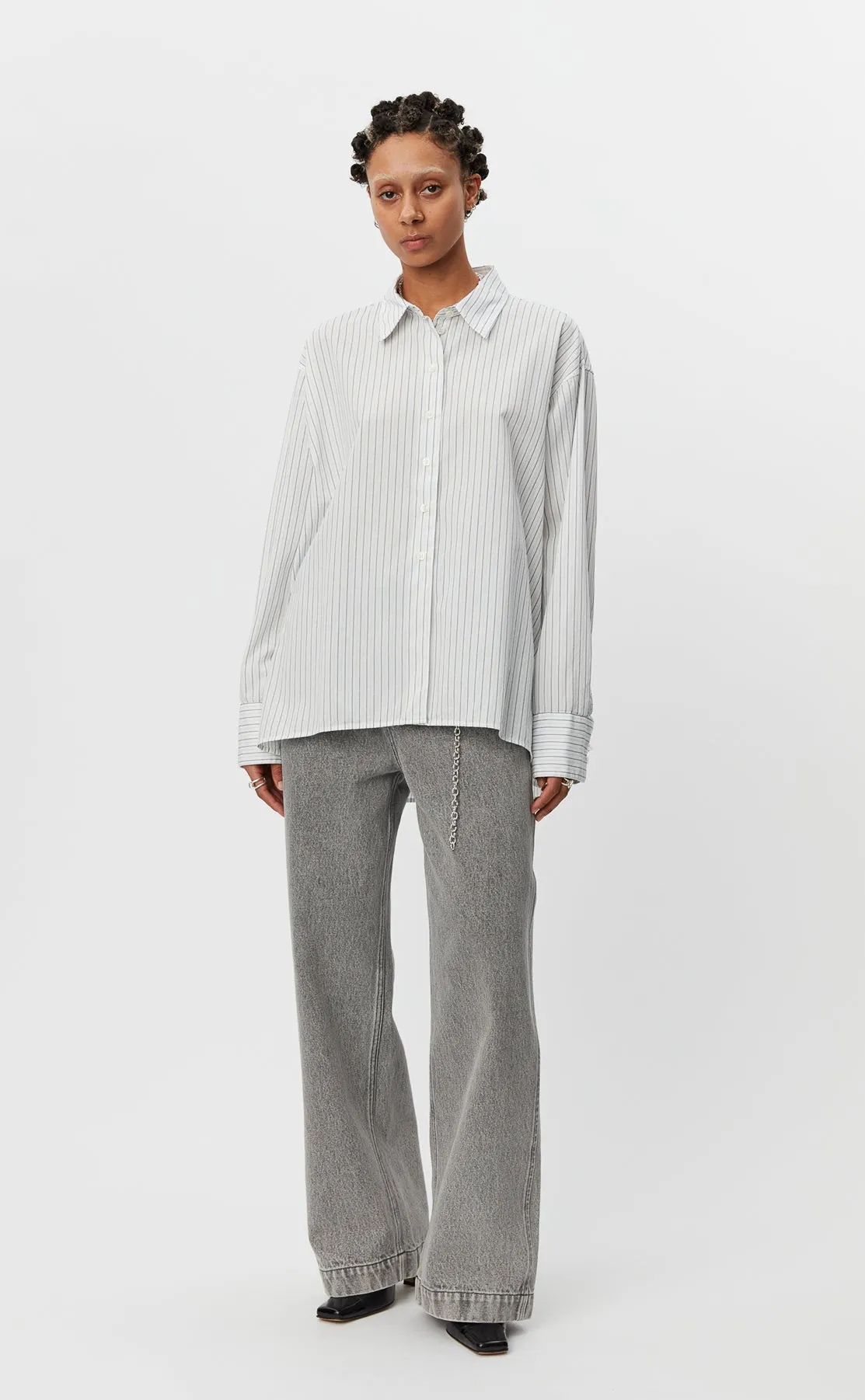 Irregular Shirt - Blue Stripe sold by mfpen Mens