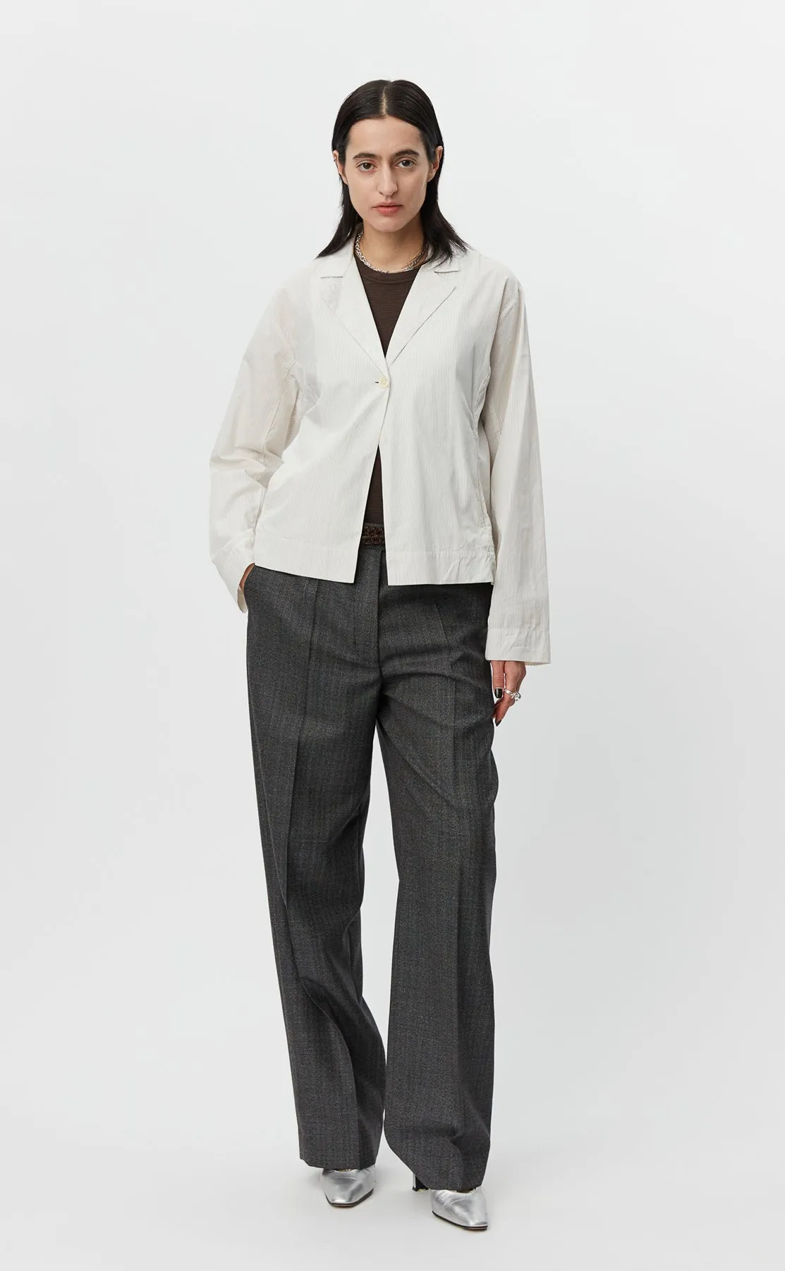 Informal Jacket - White Mini Stripe sold by mfpen Mens