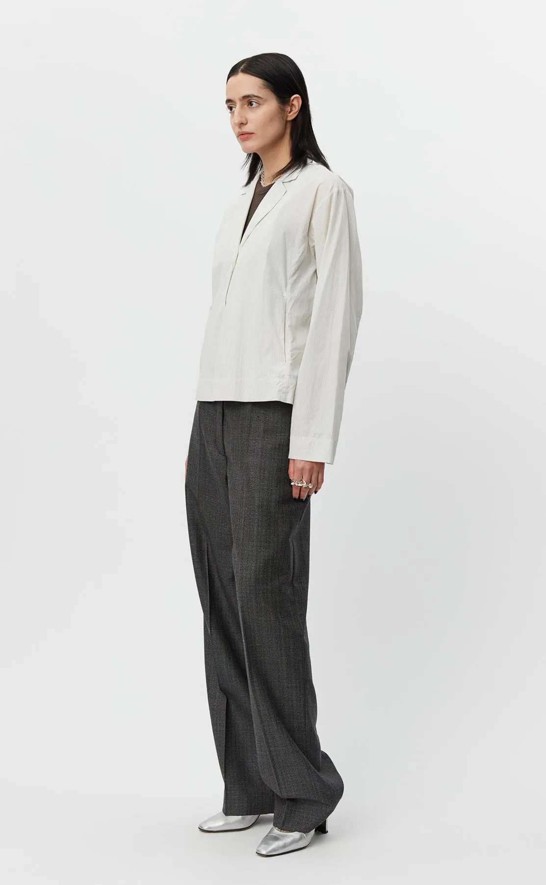 Informal Jacket - White Mini Stripe sold by mfpen Mens product image thumbnail 4