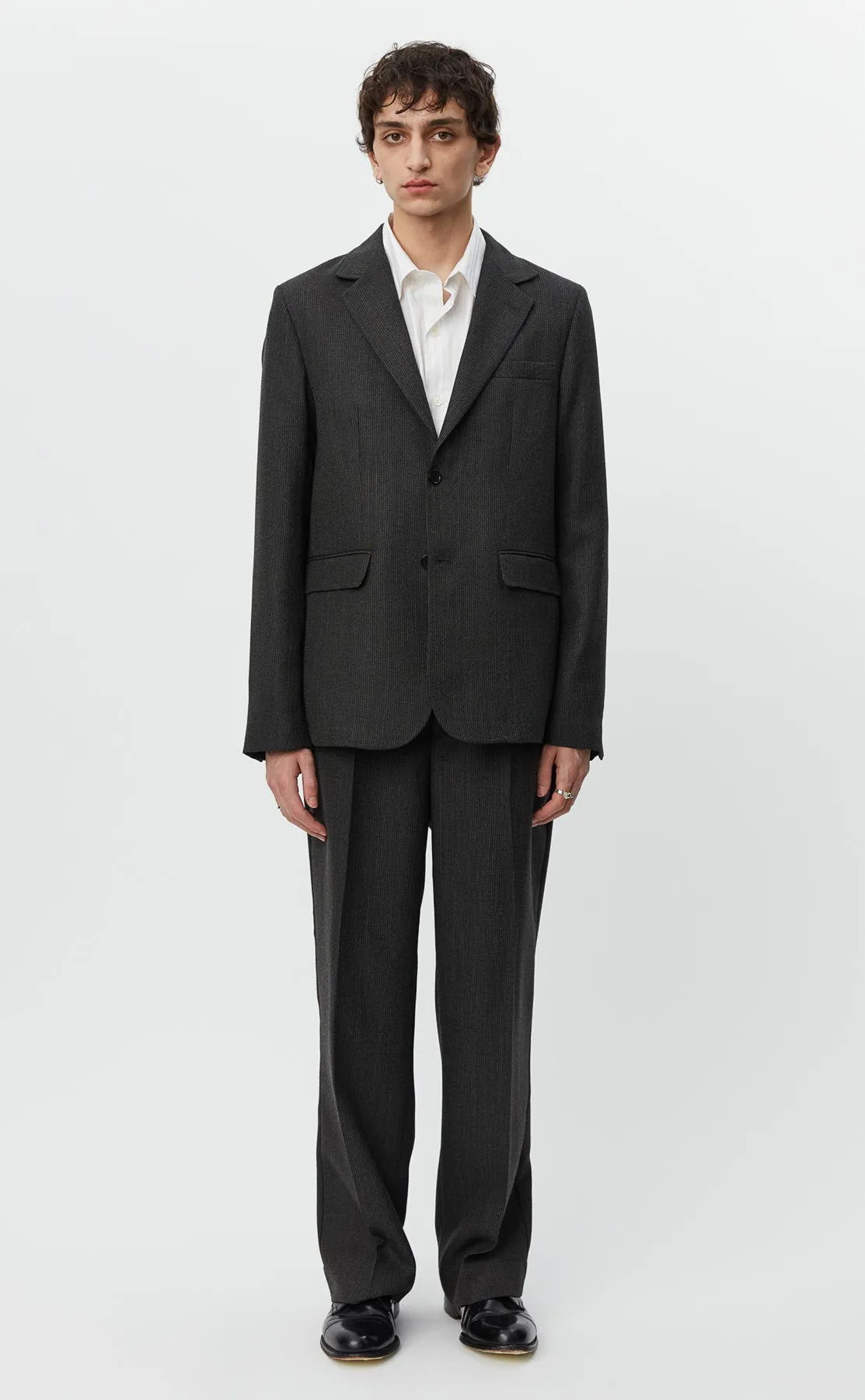 Single Breasted Blazer - Dark Grey Twist sold by mfpen Mens