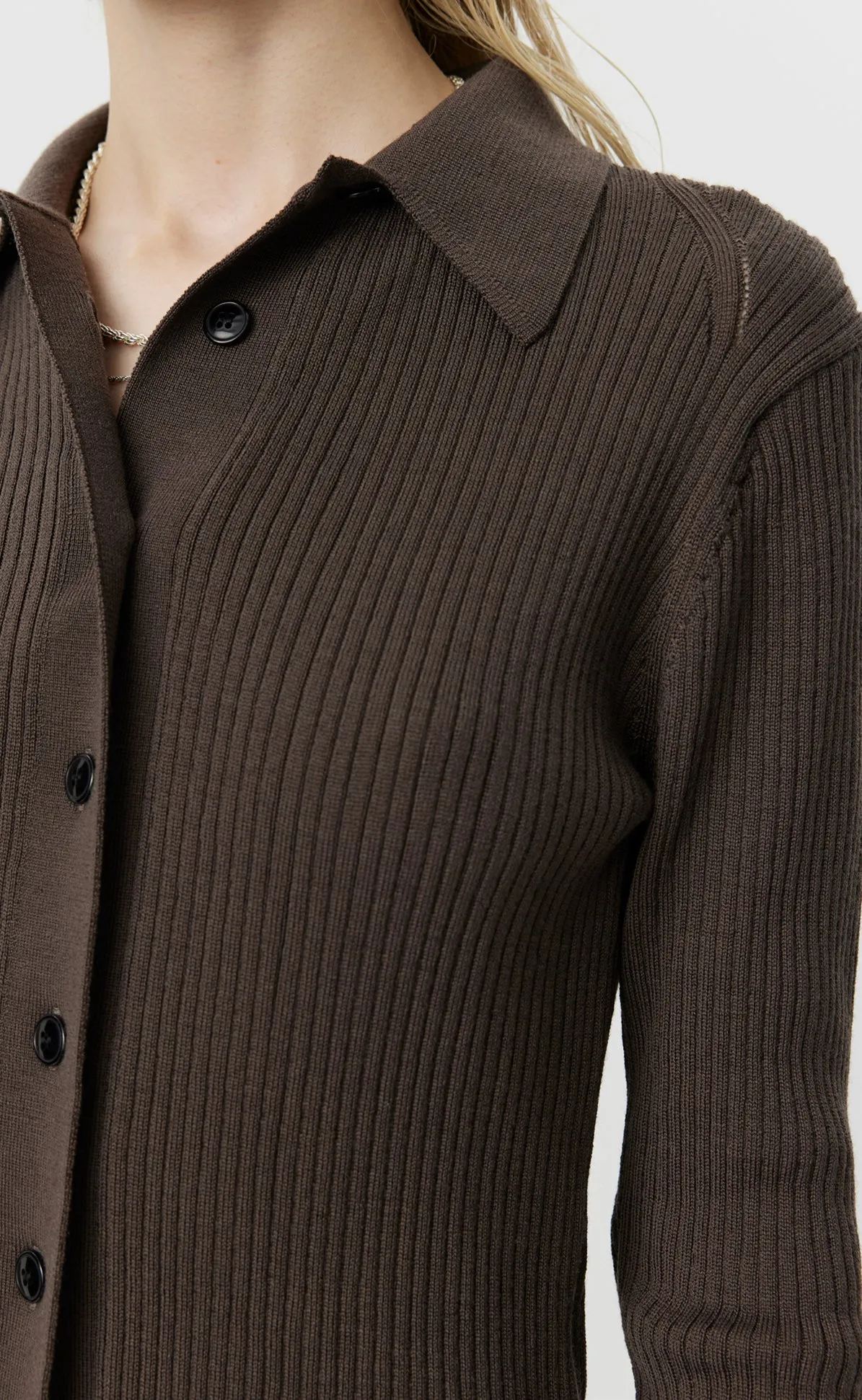Knitted Collar Cardigan - Chestnut sold by mfpen Mens product image thumbnail 5