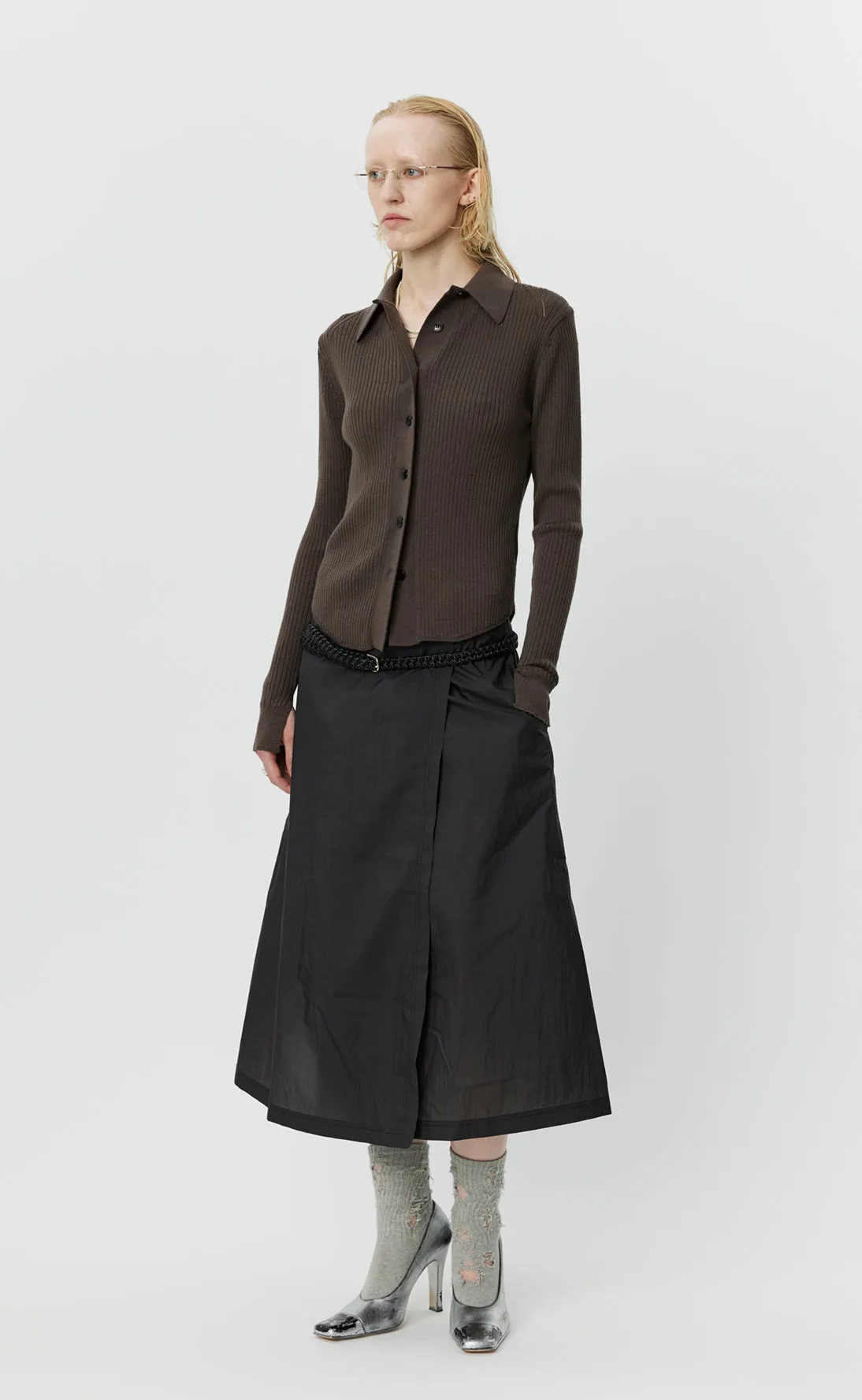 Knitted Collar Cardigan - Chestnut sold by mfpen Mens product image thumbnail 2