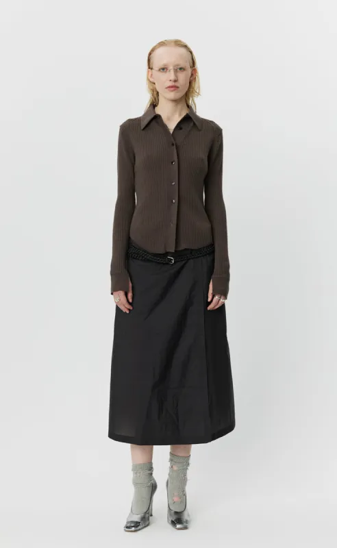 Knitted Collar Cardigan - Chestnut sold by mfpen Mens