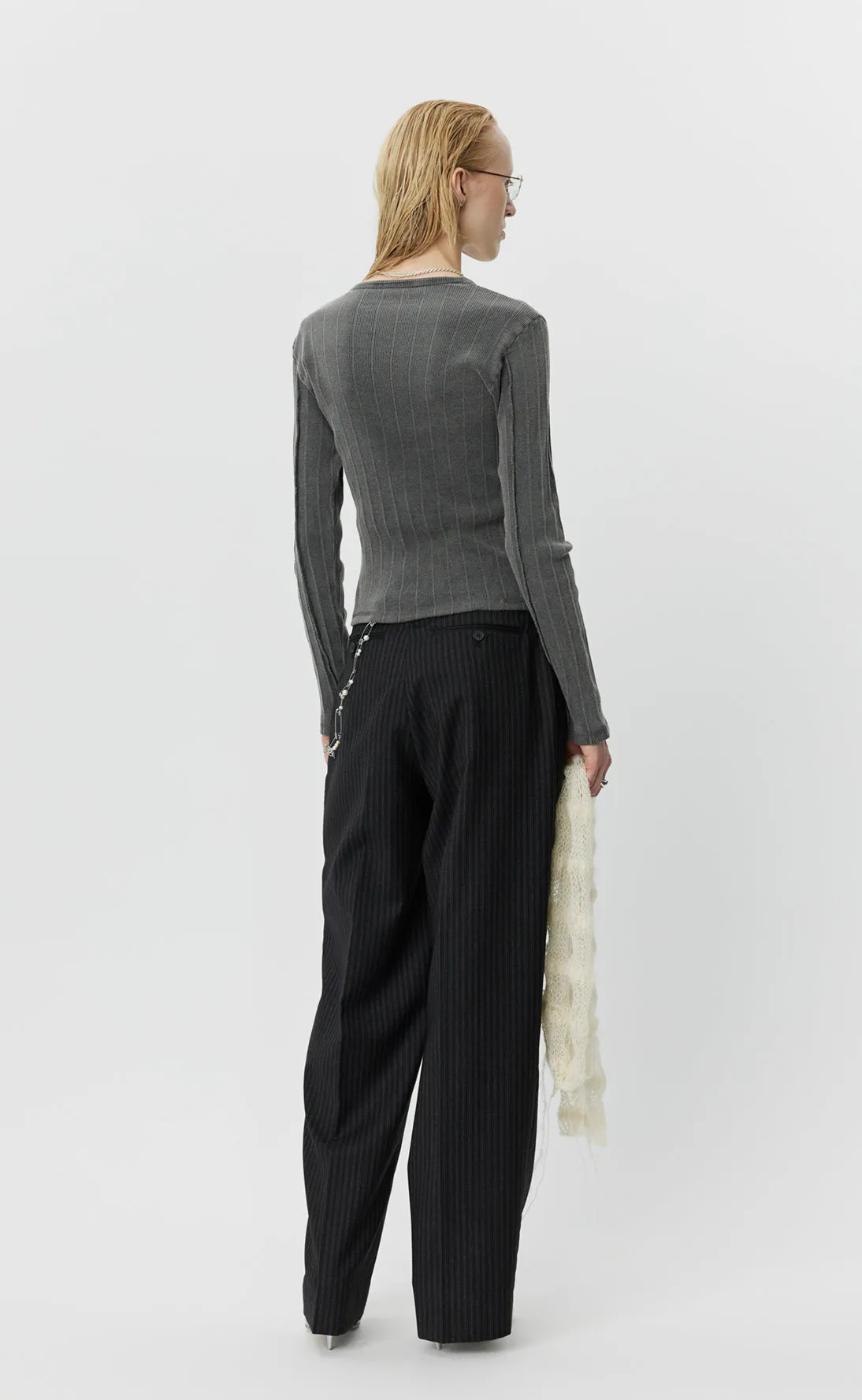 LS Rib Tee - Washed Graphite sold by mfpen Mens product image thumbnail 3