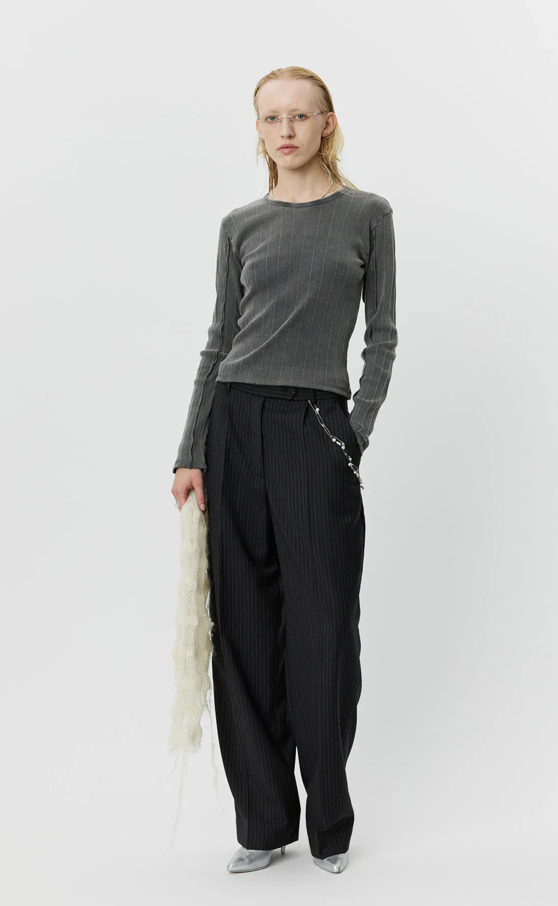 LS Rib Tee - Washed Graphite sold by mfpen Mens product image thumbnail 2