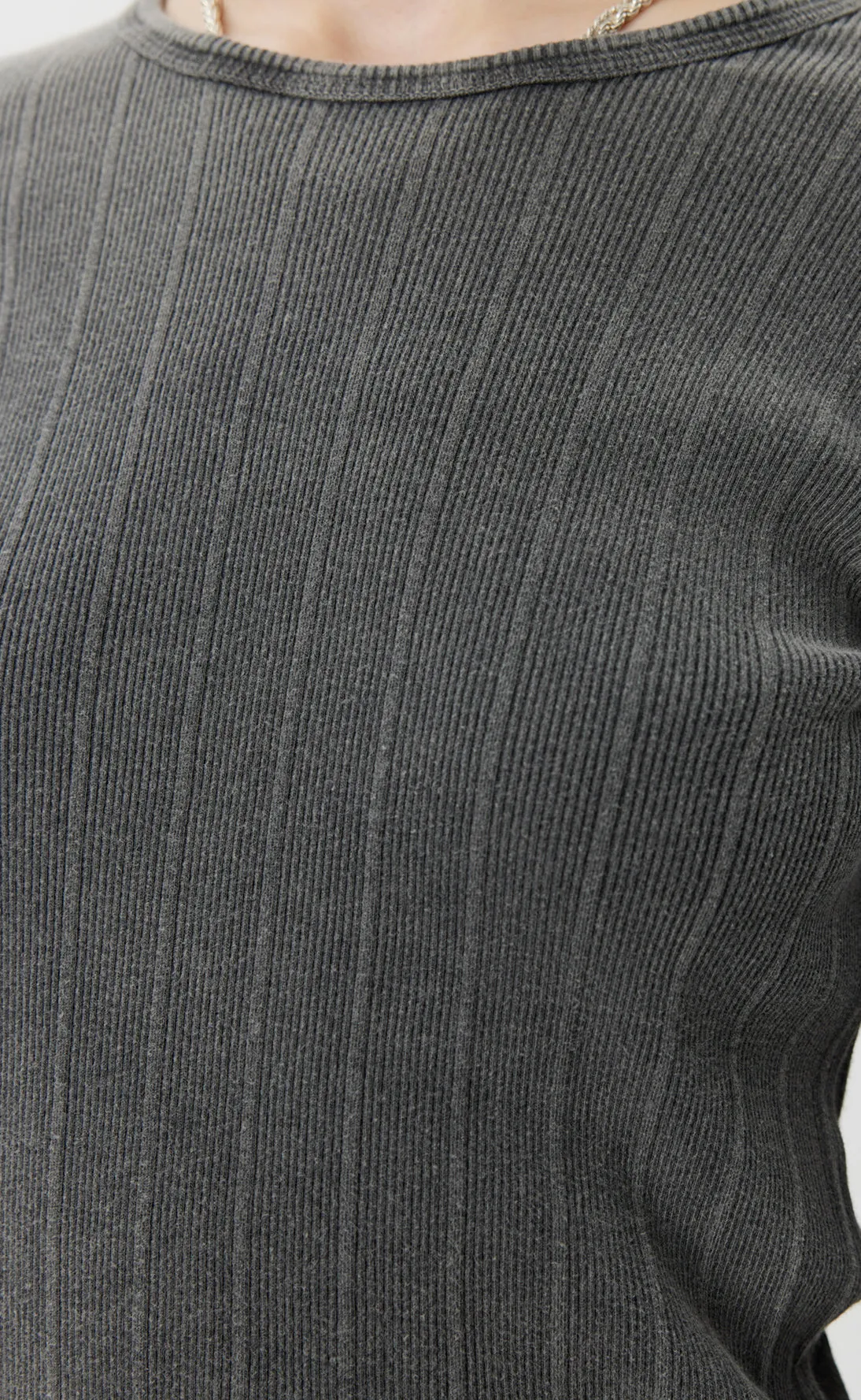 LS Rib Tee - Washed Graphite sold by mfpen Mens product image thumbnail 5