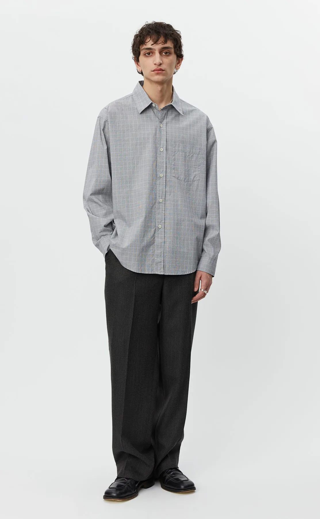 Executive Shirt - Grey Check sold by mfpen Mens