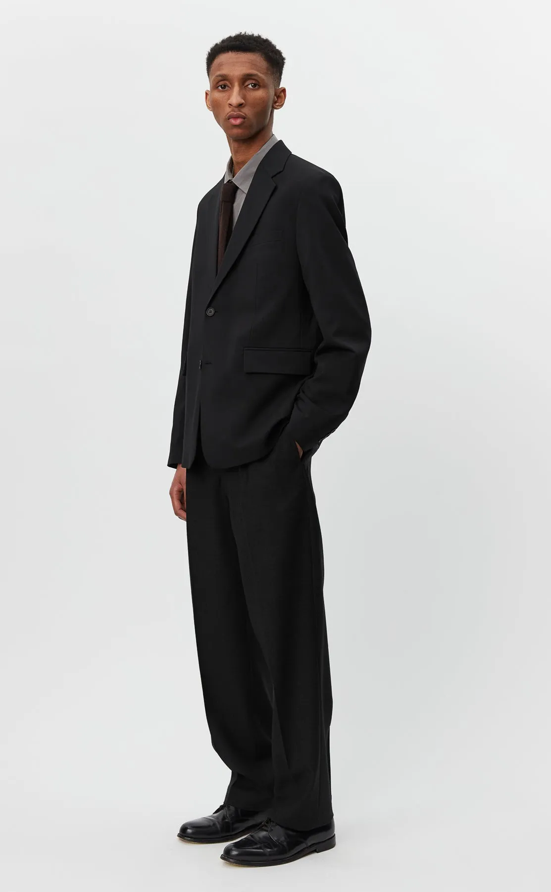 Single Breasted Blazer - Black Wool sold by mfpen Mens product image thumbnail 4