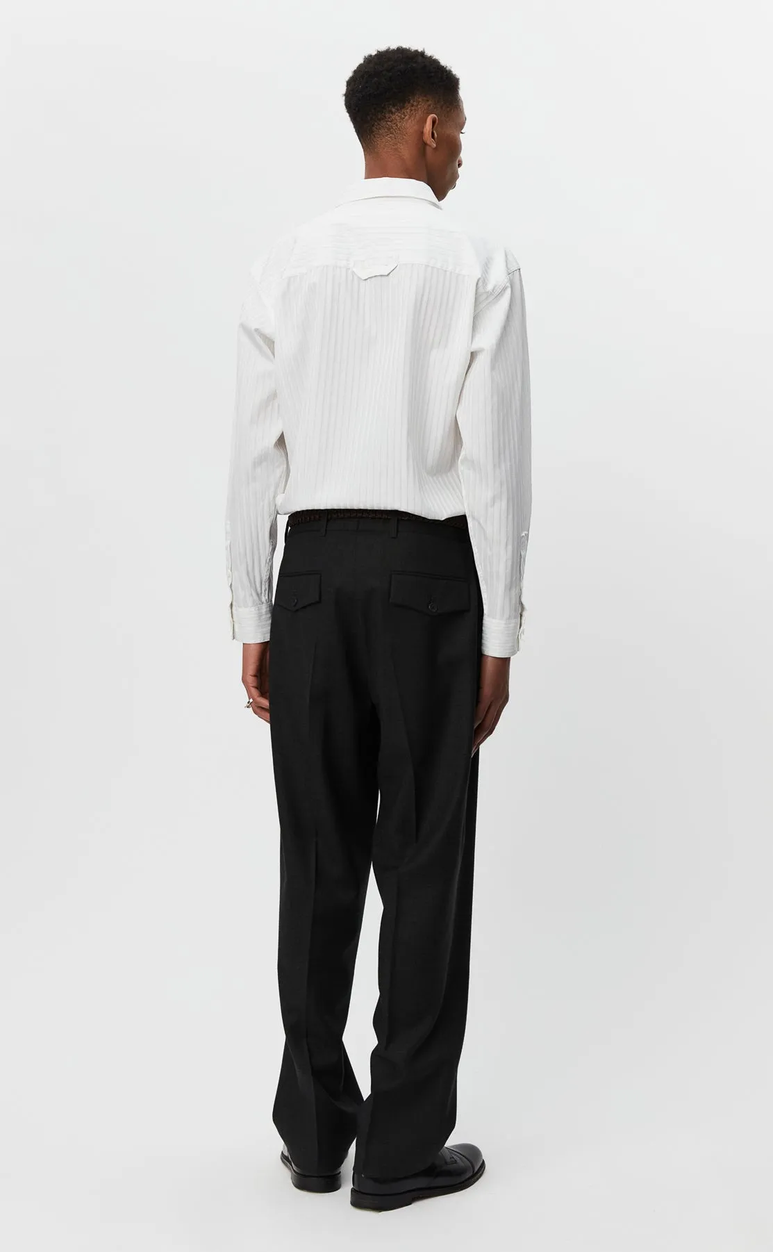 Formal Trousers - Black Wool sold by mfpen Mens product image thumbnail 4