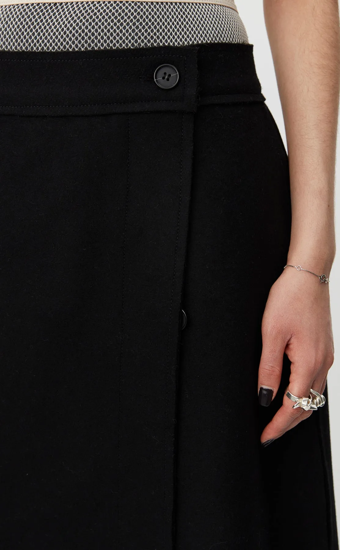Heavy Wool Wrap Skirt - Black sold by mfpen Mens product image thumbnail 5