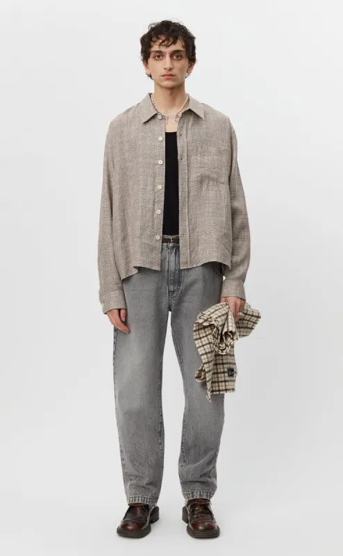 Priority Shirt - Brown Linen Check sold by mfpen Mens