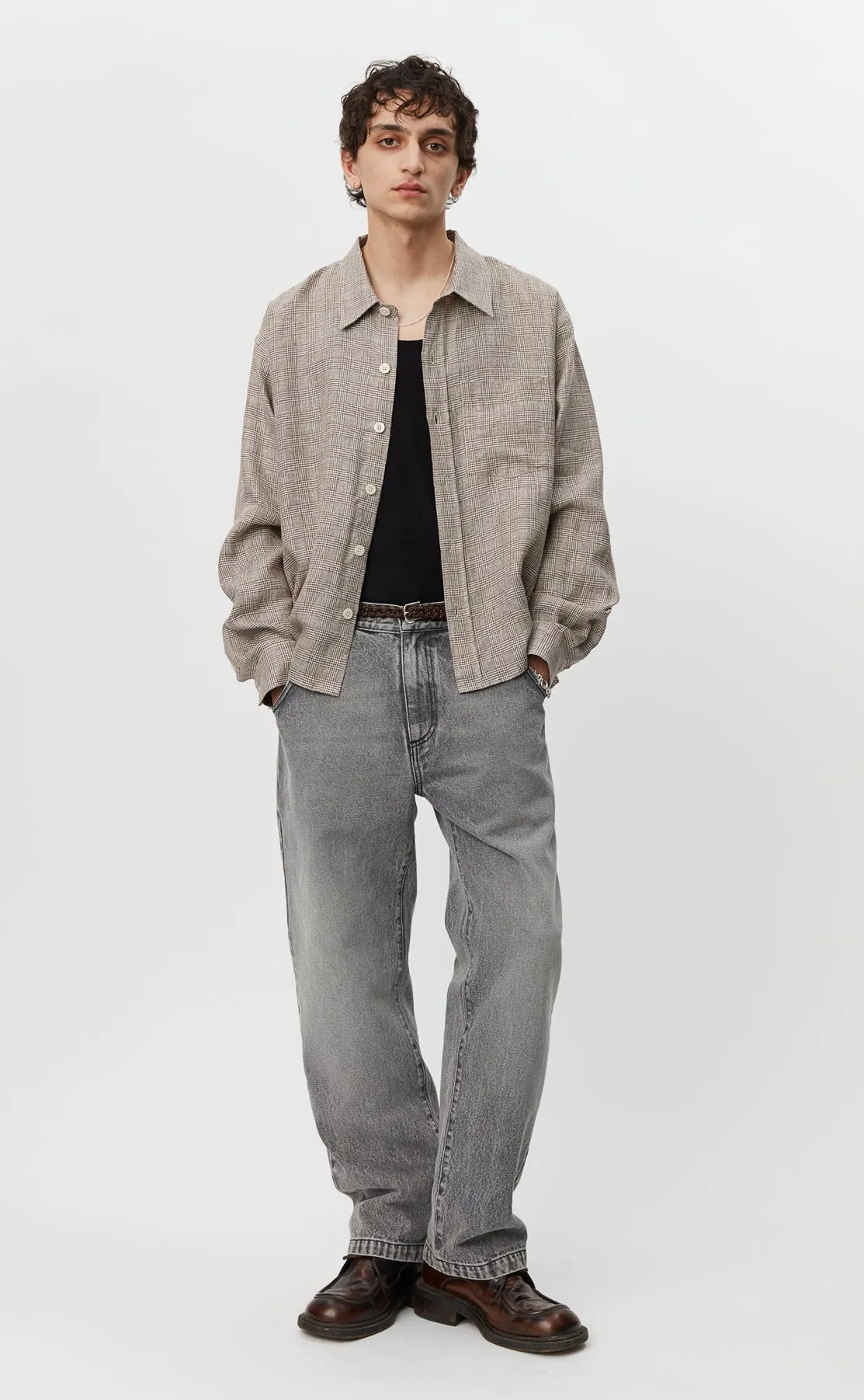 Priority Shirt - Brown Linen Check sold by mfpen Mens product image thumbnail 5