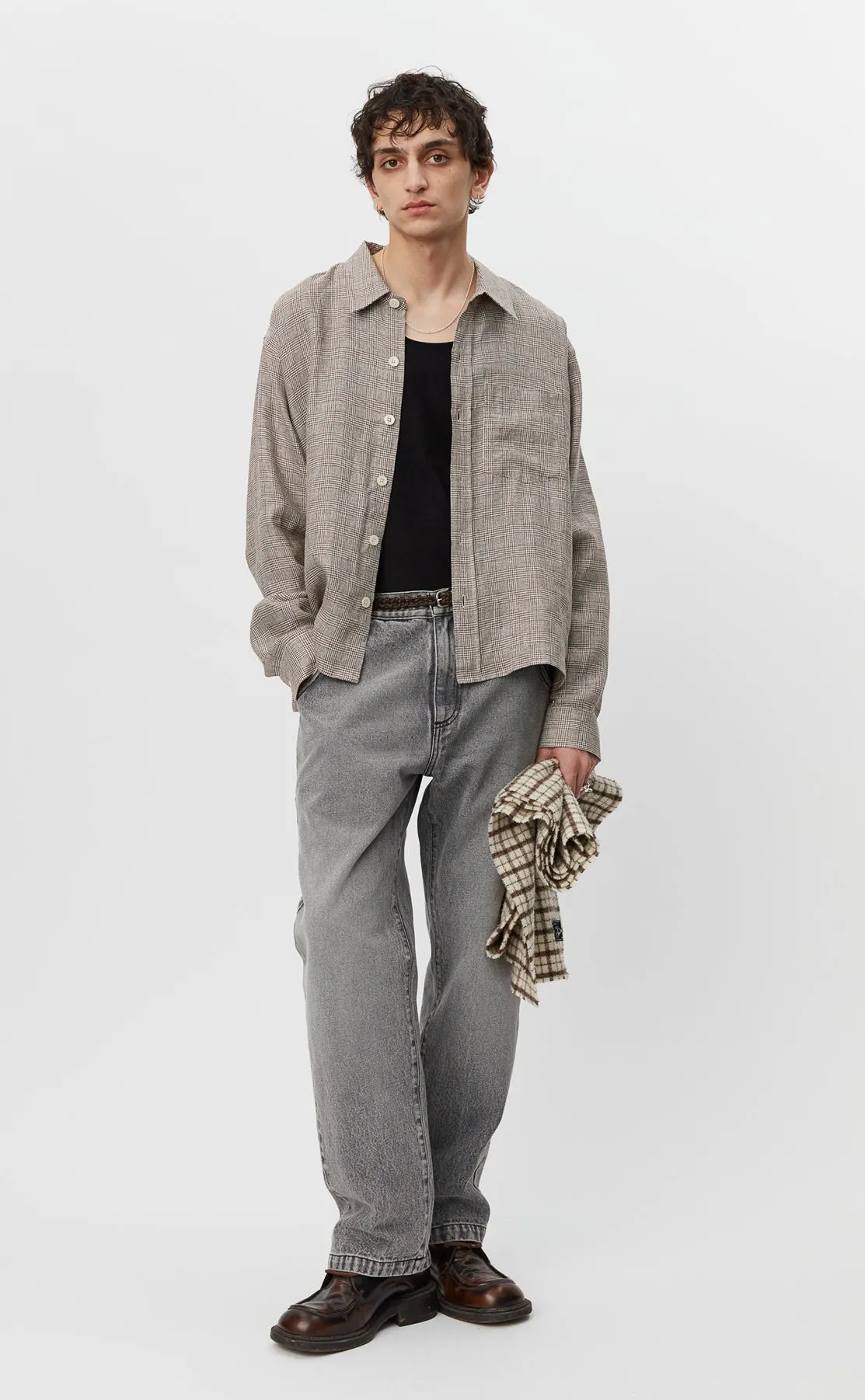 Priority Shirt - Brown Linen Check sold by mfpen Mens product image thumbnail 2