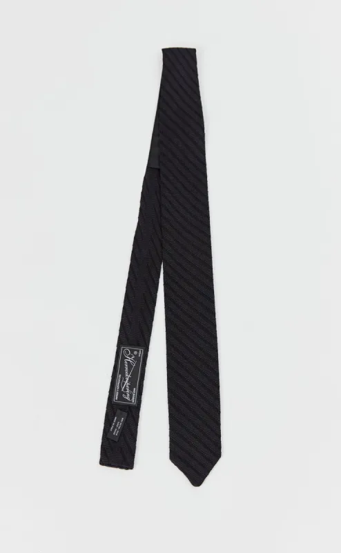 Formal Tie - Black Grey Stripe Silk sold by mfpen Mens