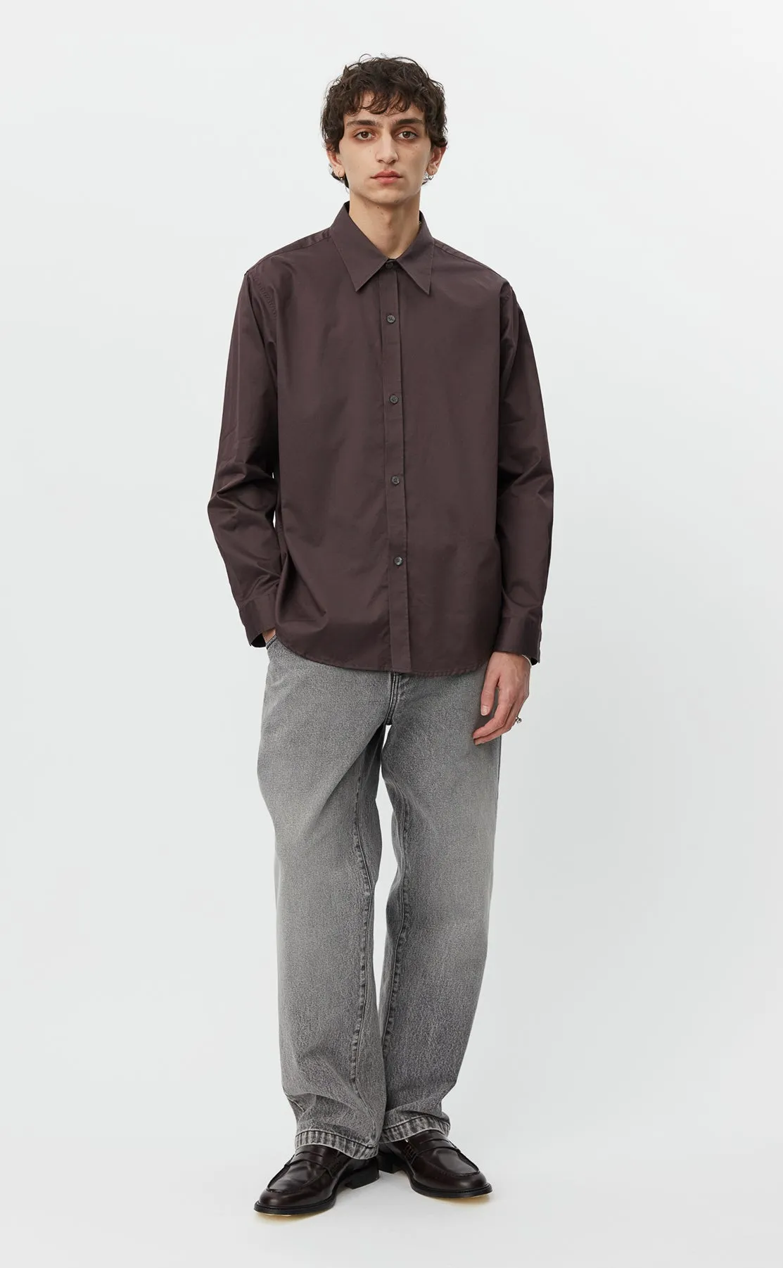 Evening Shirt - Aubergine sold by mfpen Mens