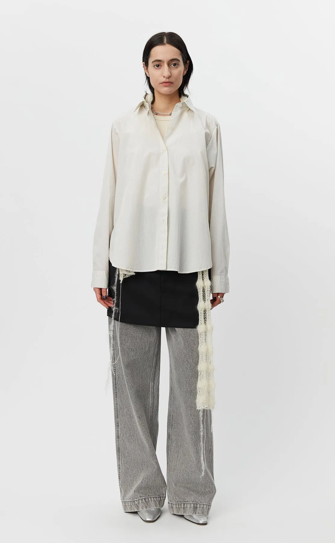 Application Shirt - White Mini Stripe sold by mfpen Mens