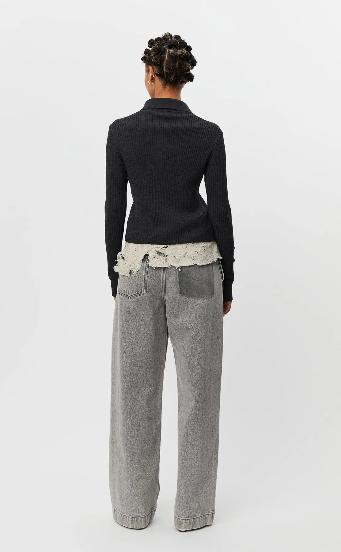 Knitted Collar Cardigan - Dark Grey sold by mfpen Mens product image thumbnail 3