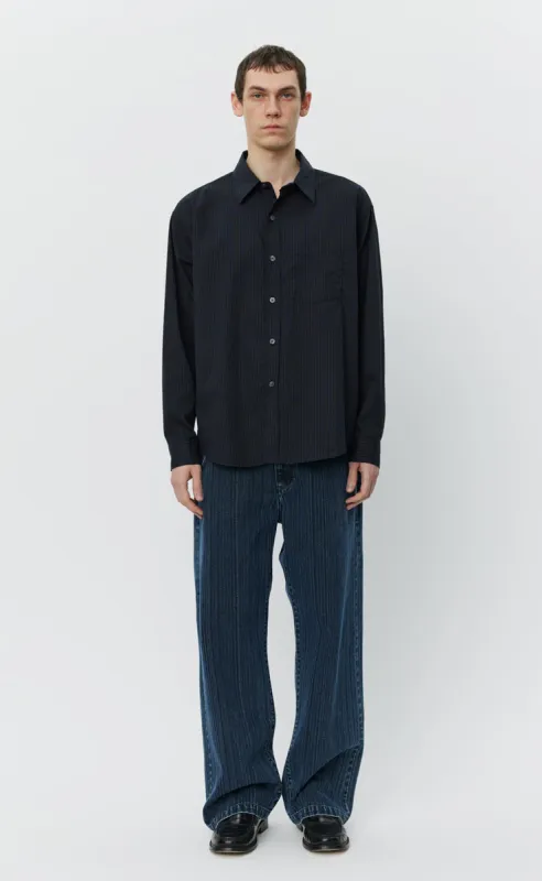 Executive Shirt - Black Pinstripe sold by mfpen Mens