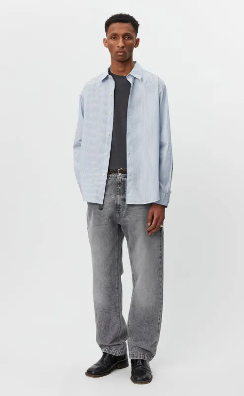 Common Shirt - Blue Fine Stripe sold by mfpen Mens