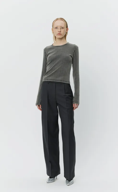 LS Rib Tee - Washed Graphite sold by mfpen Mens