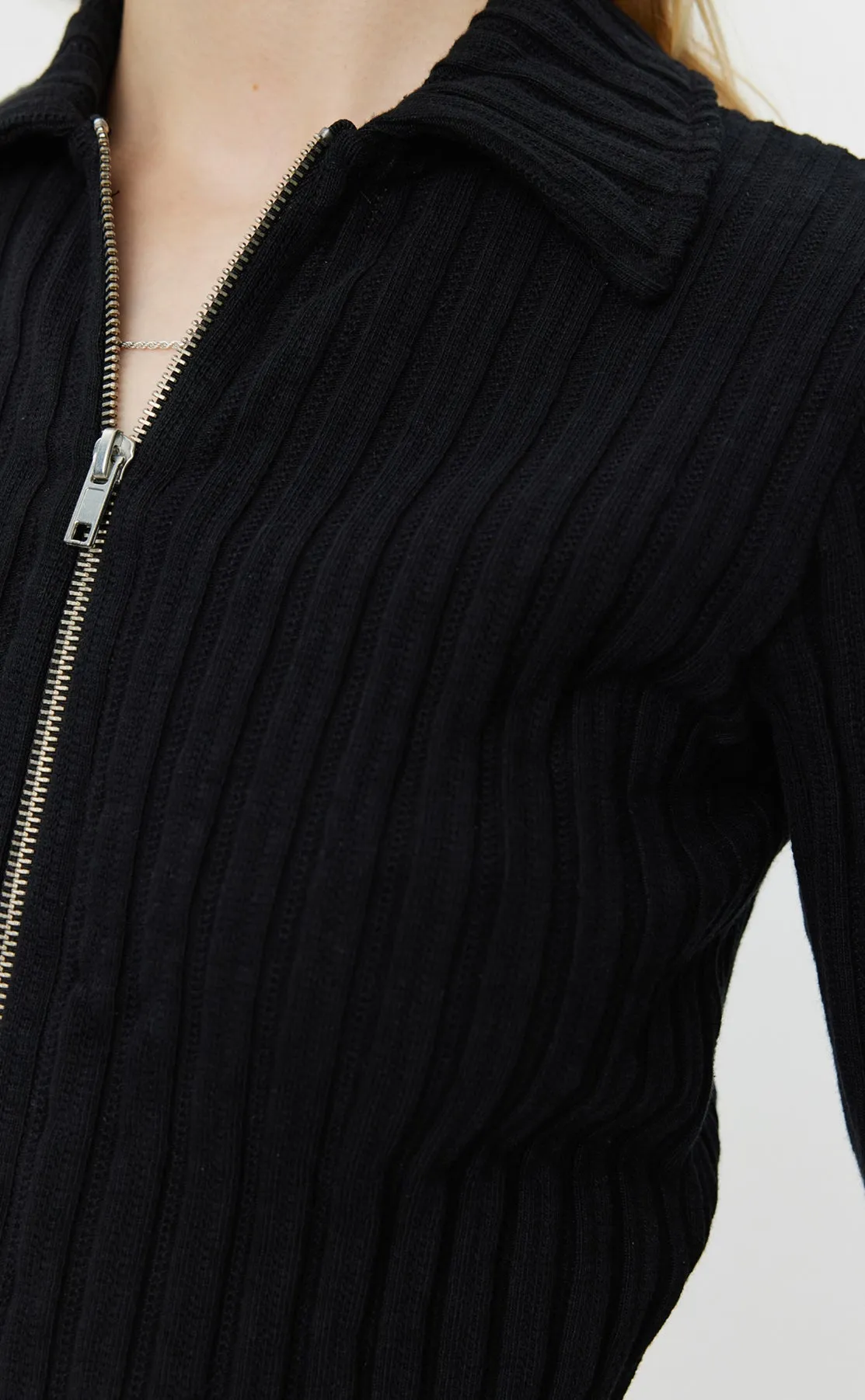 Zip Up Polo - Black Rib sold by mfpen Mens product image thumbnail 5