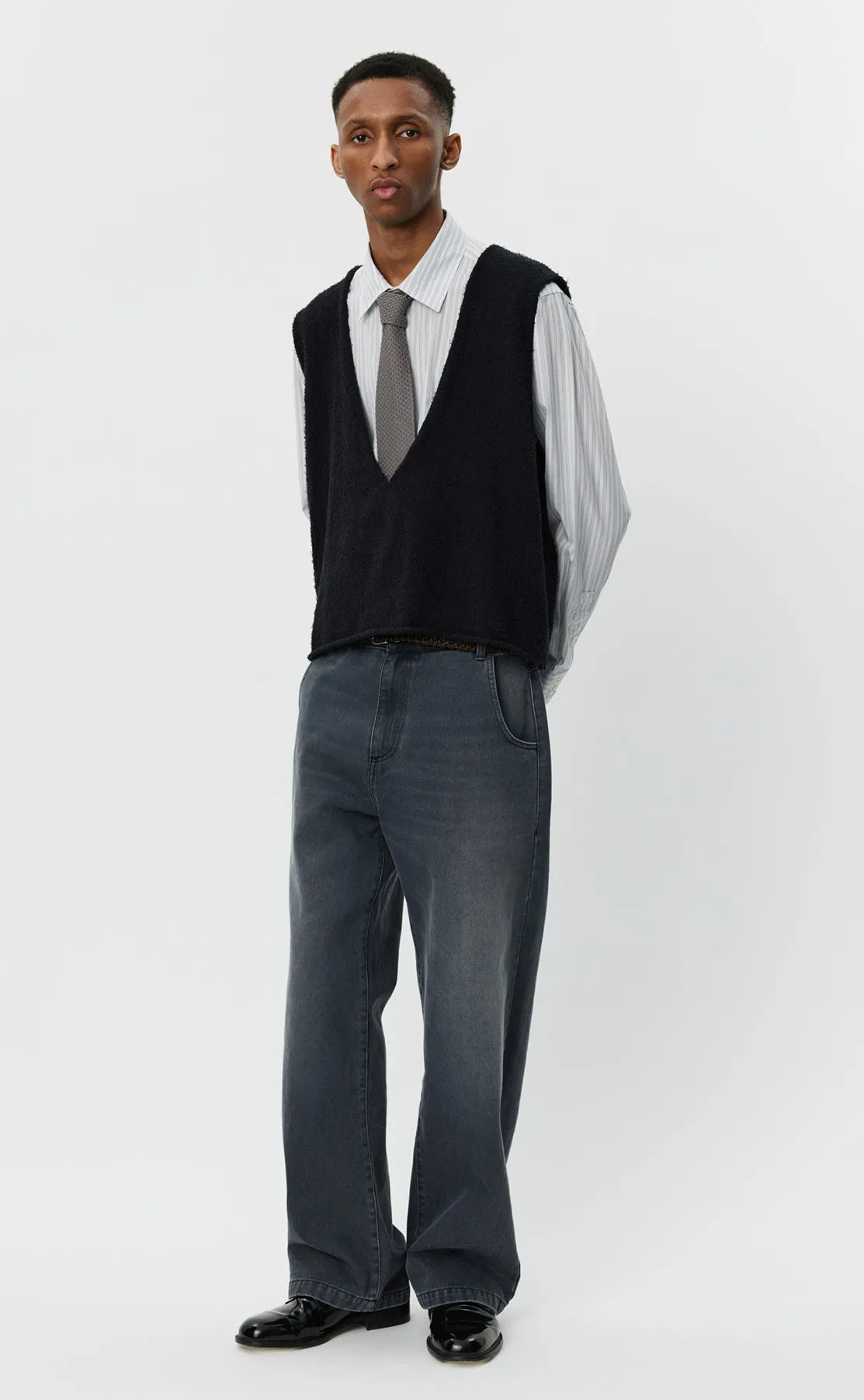 V-Neck Vest - Black Snug sold by mfpen Mens product image thumbnail 2