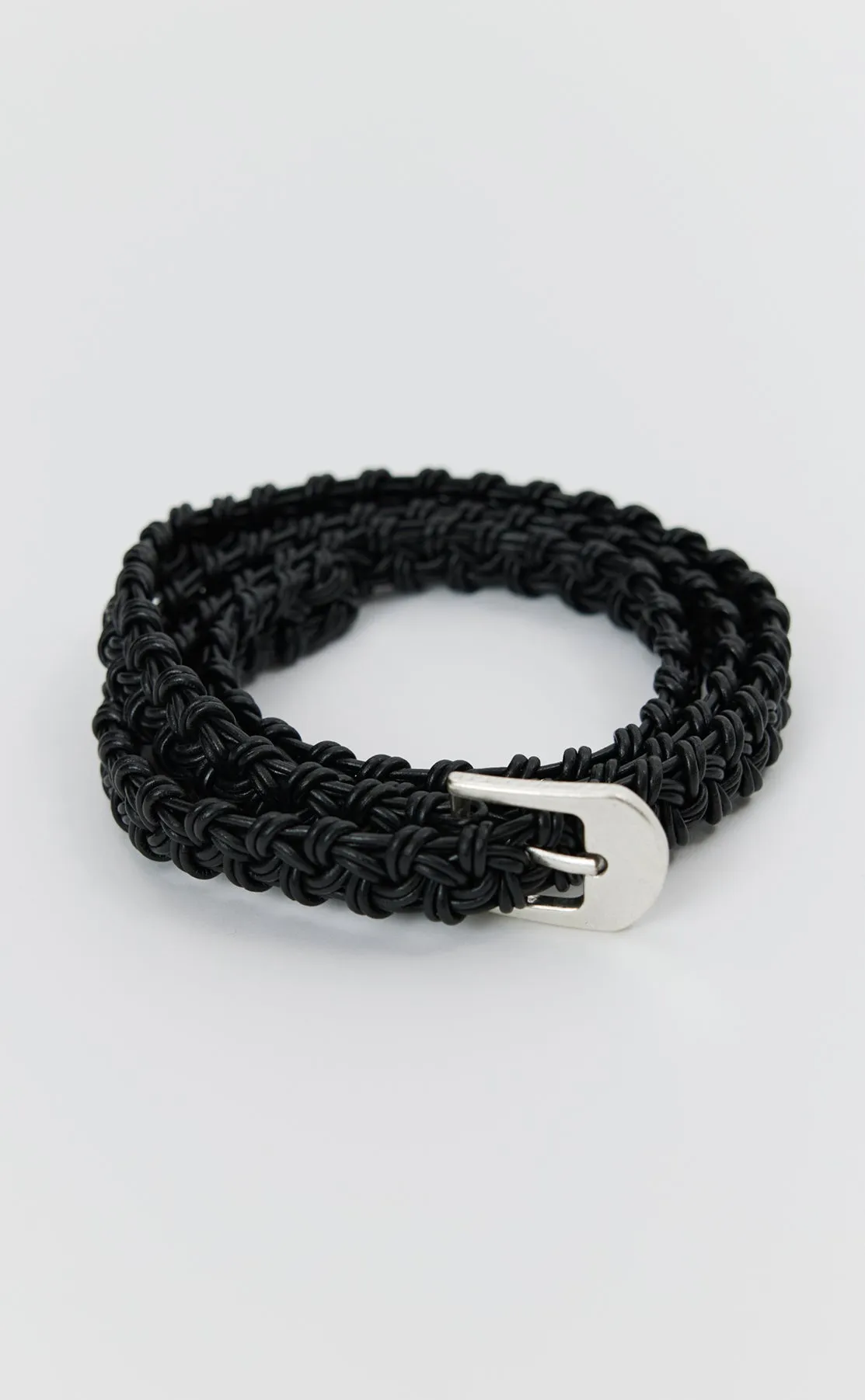 Hand-Braided Leather Belt - Black sold by mfpen Mens