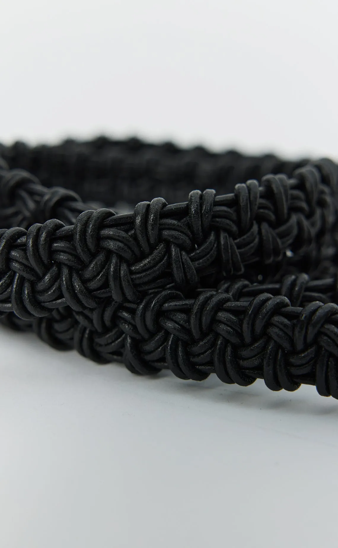 Hand-Braided Leather Belt - Black sold by mfpen Mens product image thumbnail 2