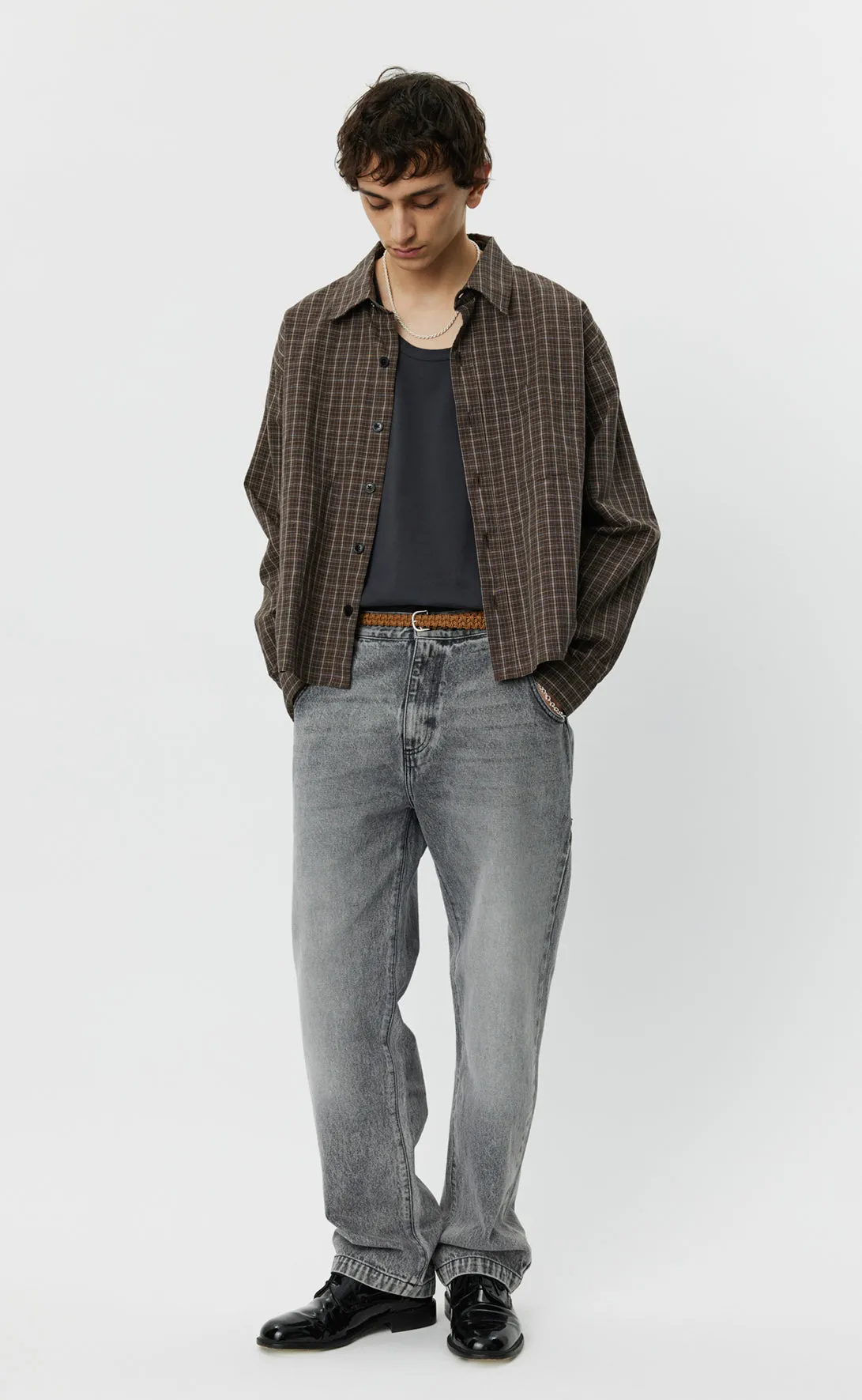 Priority Shirt - Brown Linen Check sold by mfpen Mens product image thumbnail 2