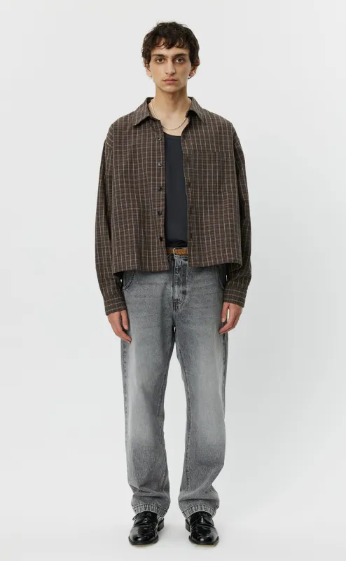 Priority Shirt - Brown Linen Check sold by mfpen Mens