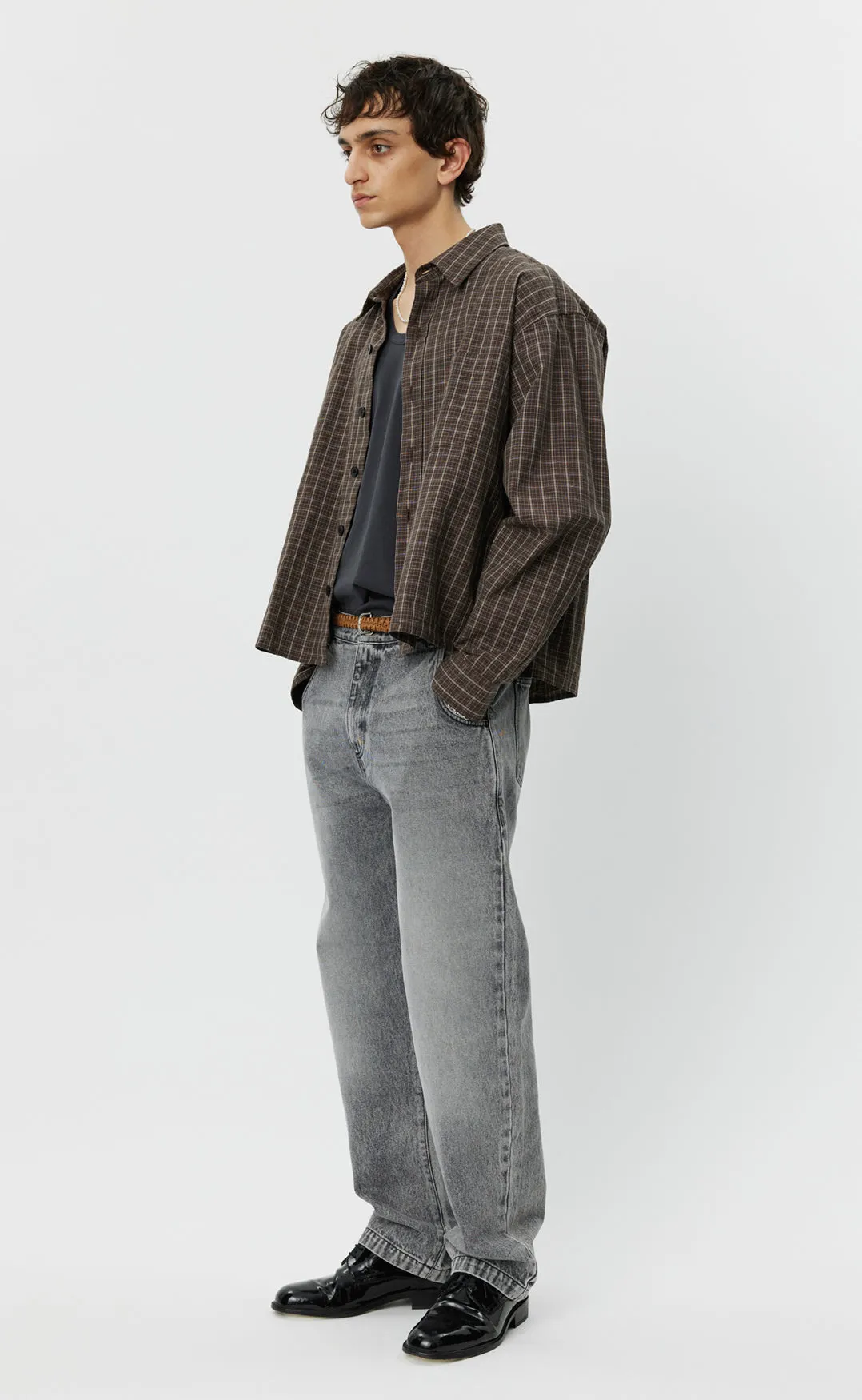 Priority Shirt - Brown Linen Check sold by mfpen Mens product image thumbnail 3