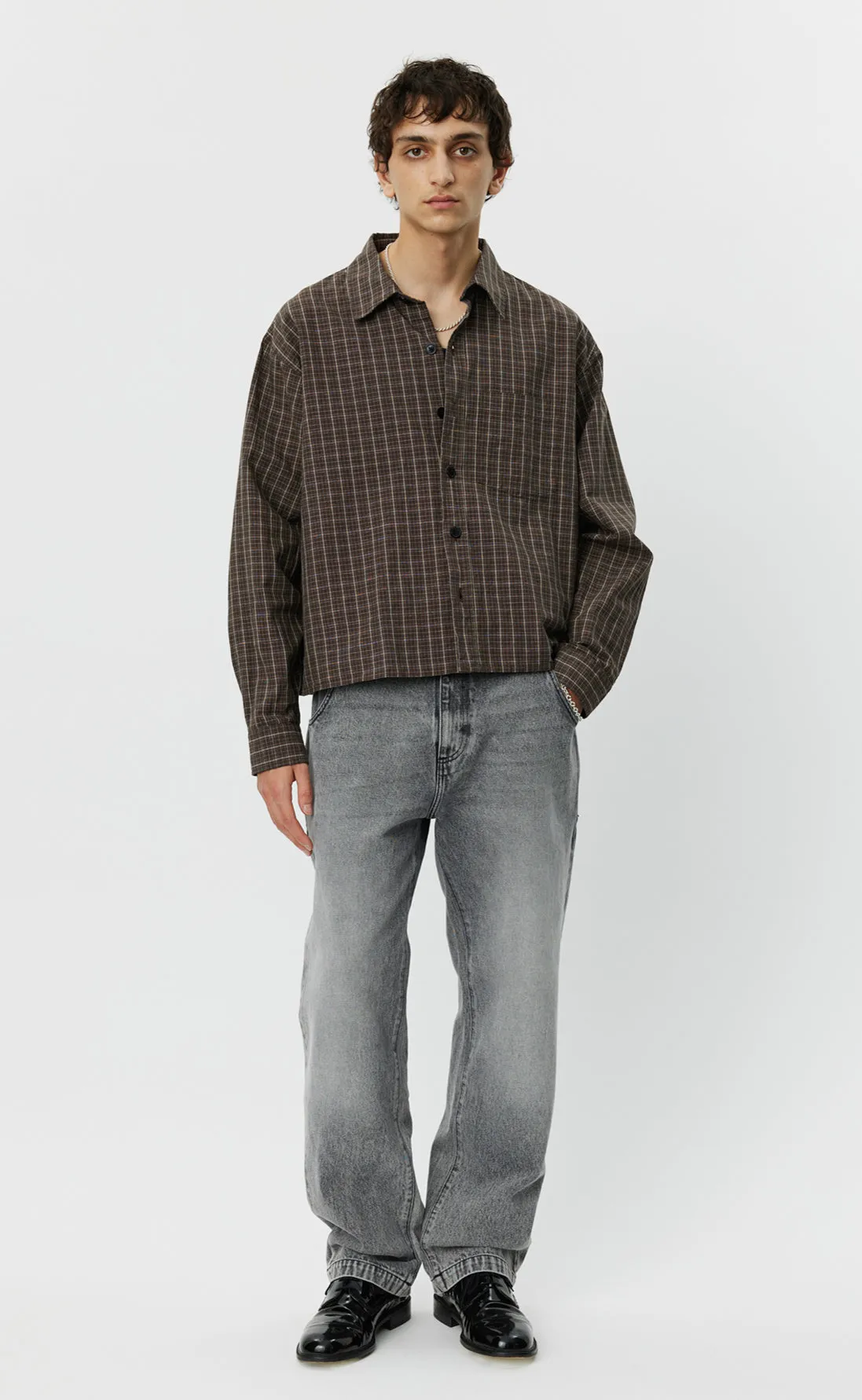 Priority Shirt - Brown Linen Check sold by mfpen Mens product image thumbnail 5