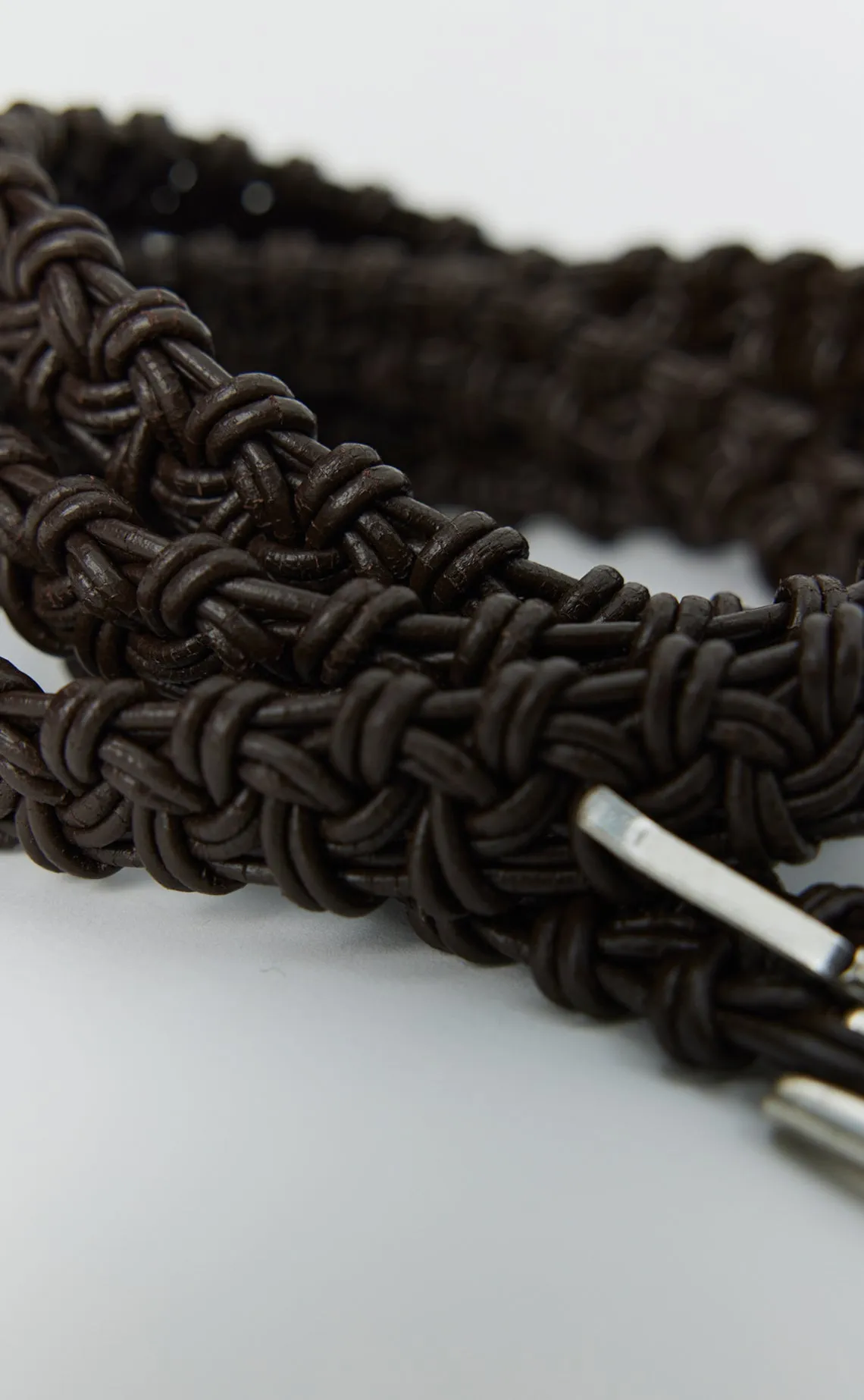 Hand-Braided Leather Belt - Chocolate Brown sold by mfpen Mens product image thumbnail 2
