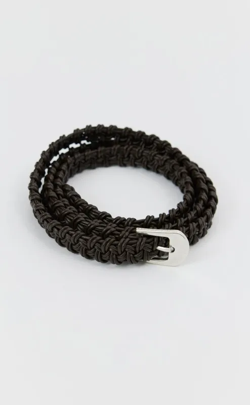 Hand-Braided Leather Belt - Chocolate Brown sold by mfpen Mens