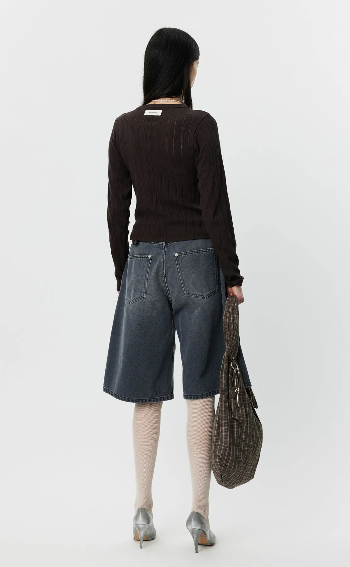 Womens LS Round Neck - Brown Rib sold by mfpen Mens product image thumbnail 4