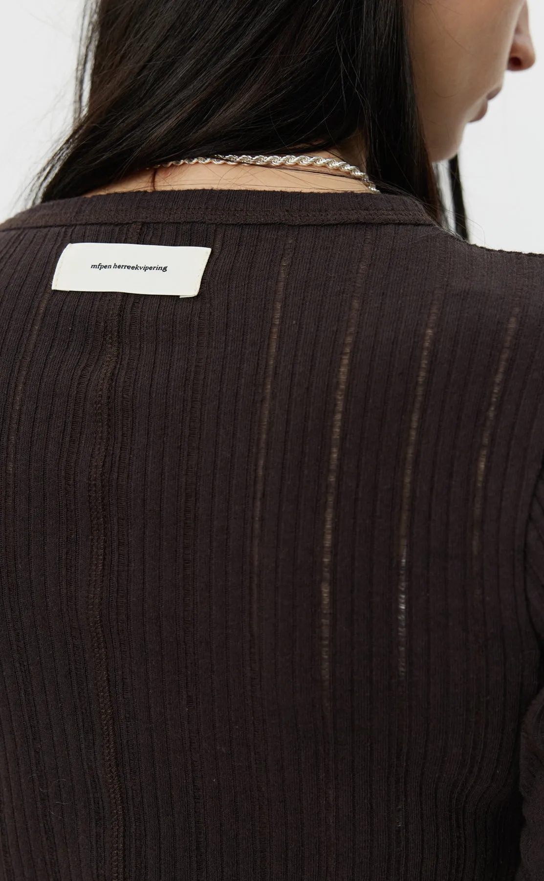 Womens LS Round Neck - Brown Rib sold by mfpen Mens product image thumbnail 5