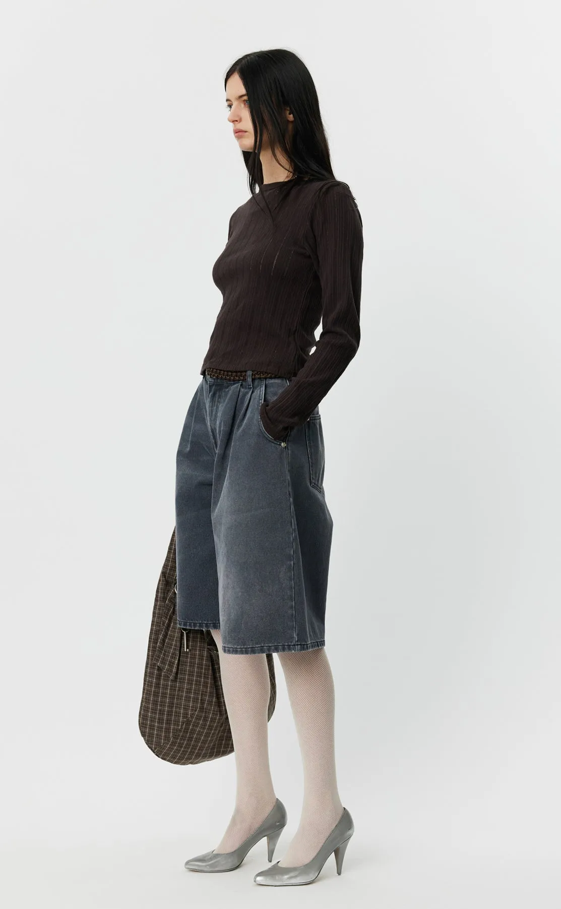 Womens LS Round Neck - Brown Rib sold by mfpen Mens product image thumbnail 3