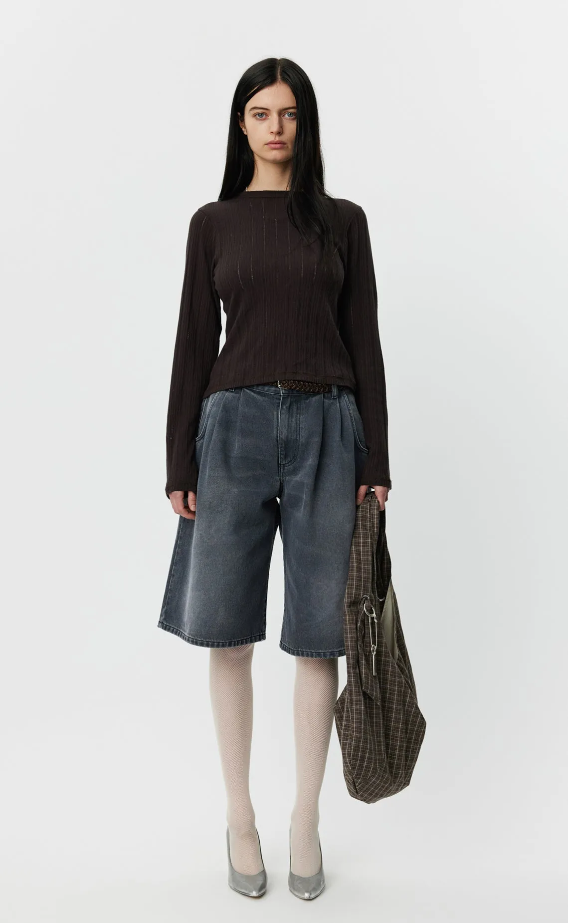 Womens LS Round Neck - Brown Rib sold by mfpen Mens product image thumbnail 2