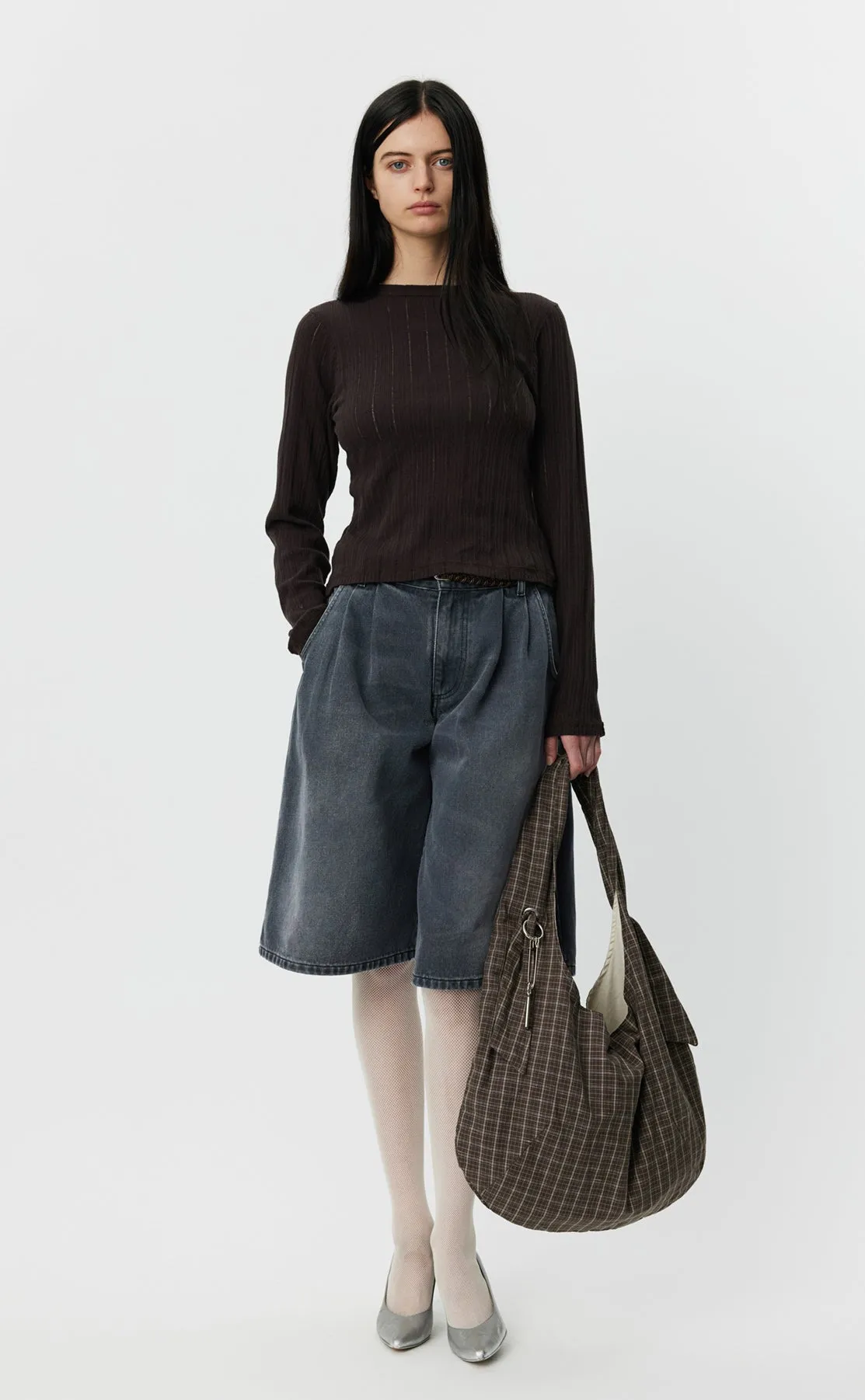 Womens LS Round Neck - Brown Rib sold by mfpen Mens