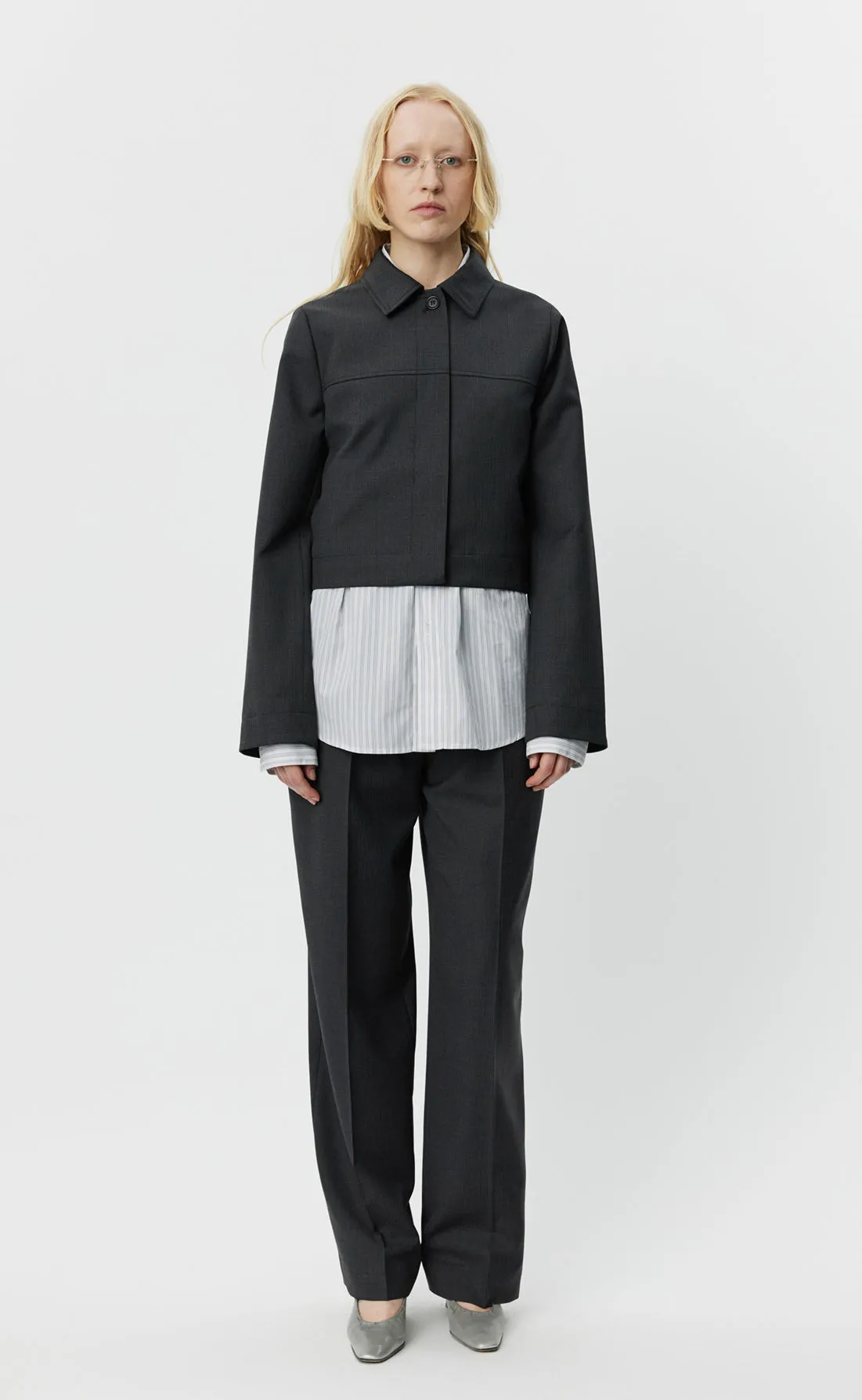 Above Jacket - Grey 50's Stripe sold by mfpen Mens product image thumbnail 2