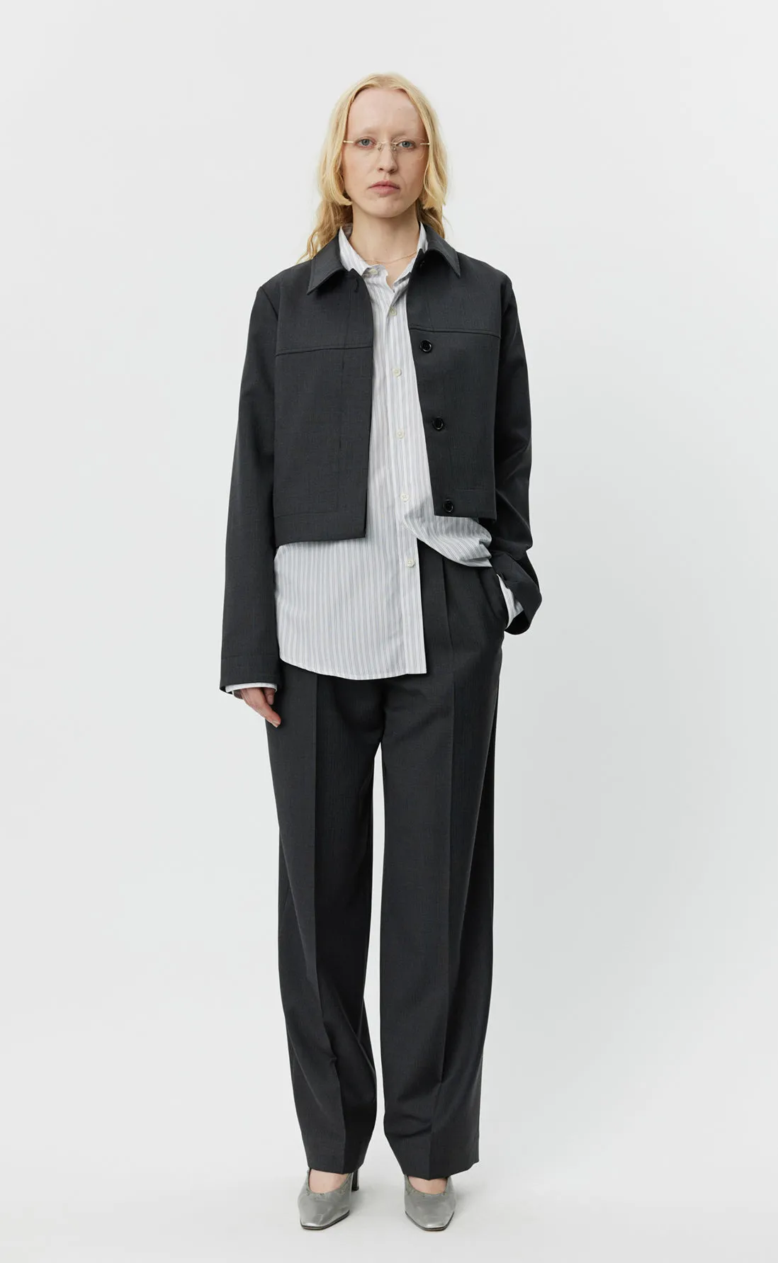 Above Jacket - Grey 50's Stripe sold by mfpen Mens product image thumbnail 3