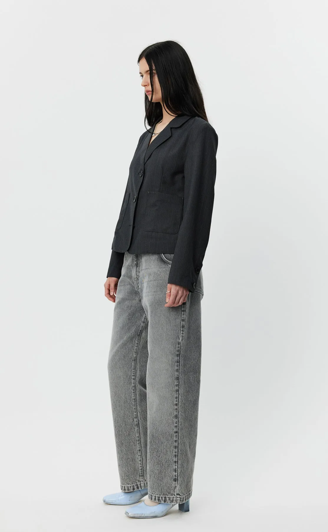 Work Blazer - Dark Grey Pinstripe sold by mfpen Mens product image thumbnail 3