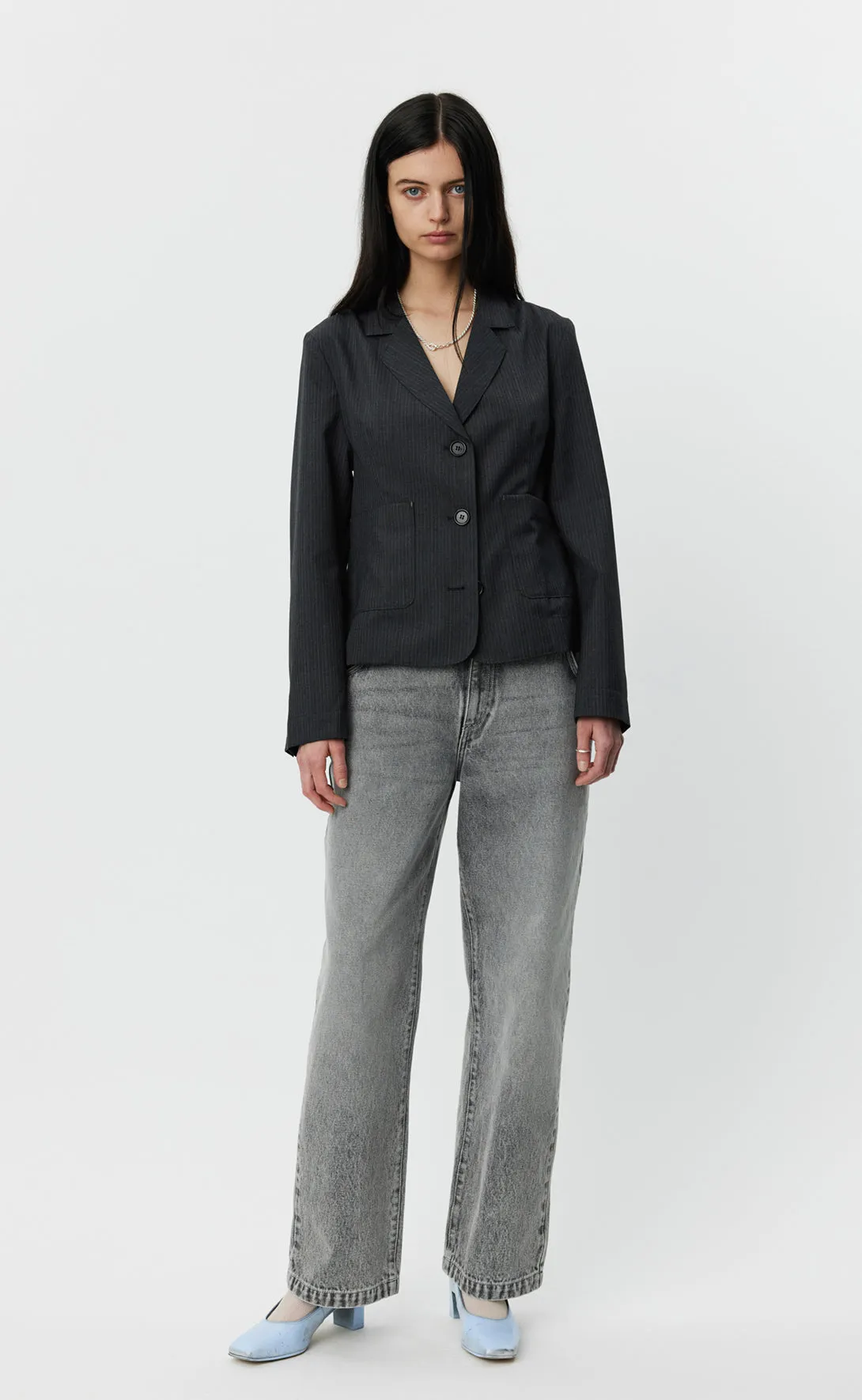Work Blazer - Dark Grey Pinstripe sold by mfpen Mens
