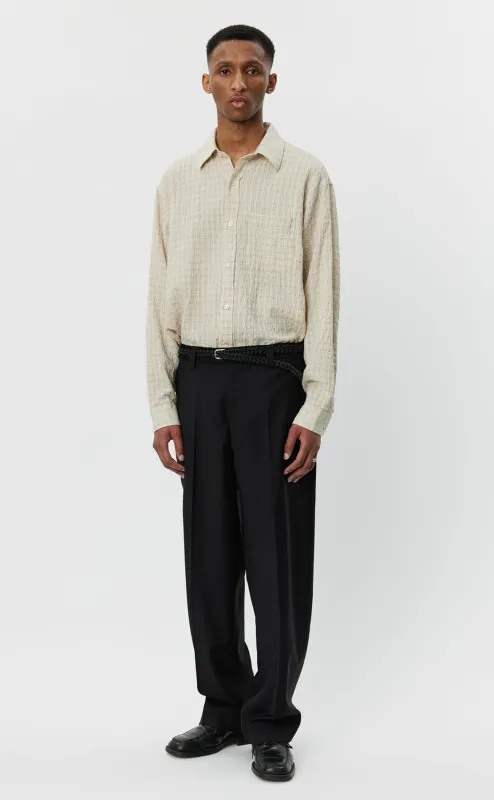 Study Trousers - Black Tropical Wool made by mfpen