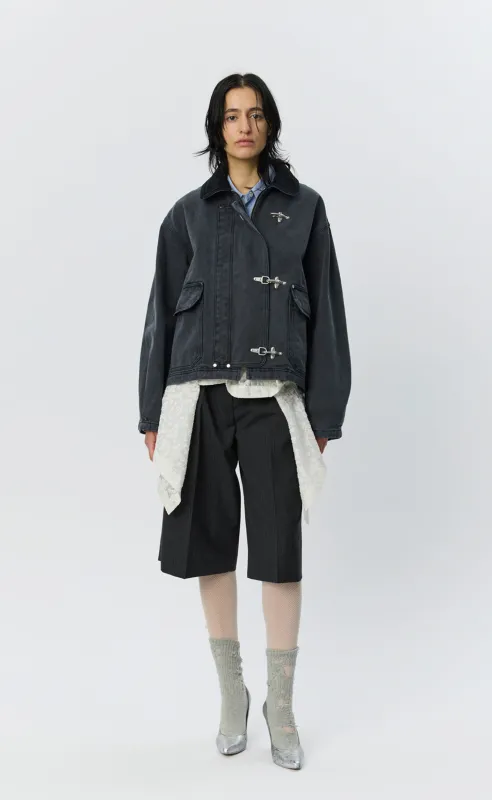 Womens Clasp Jacket - Washed Black sold by mfpen Mens