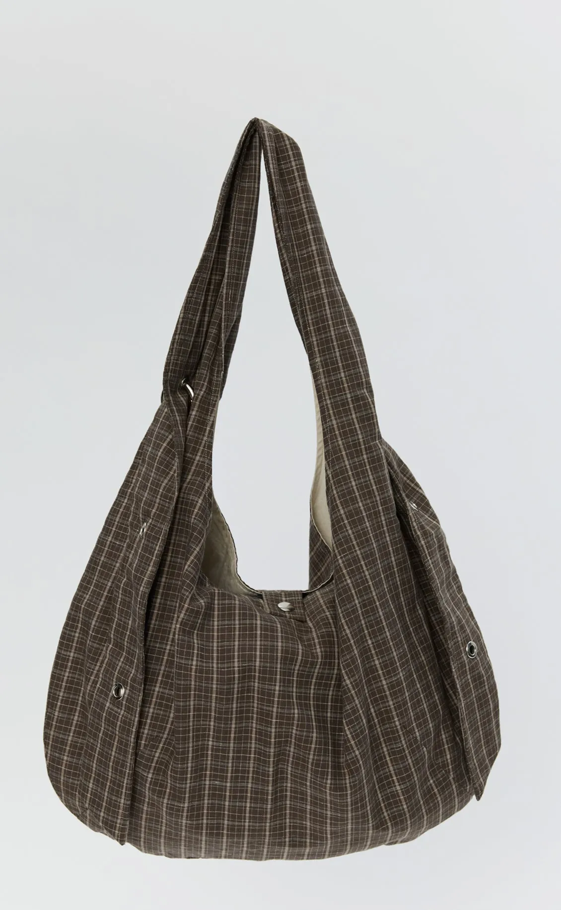 Eyelet Shoulder Bag - Brown Linen Check sold by mfpen Mens product image thumbnail 3