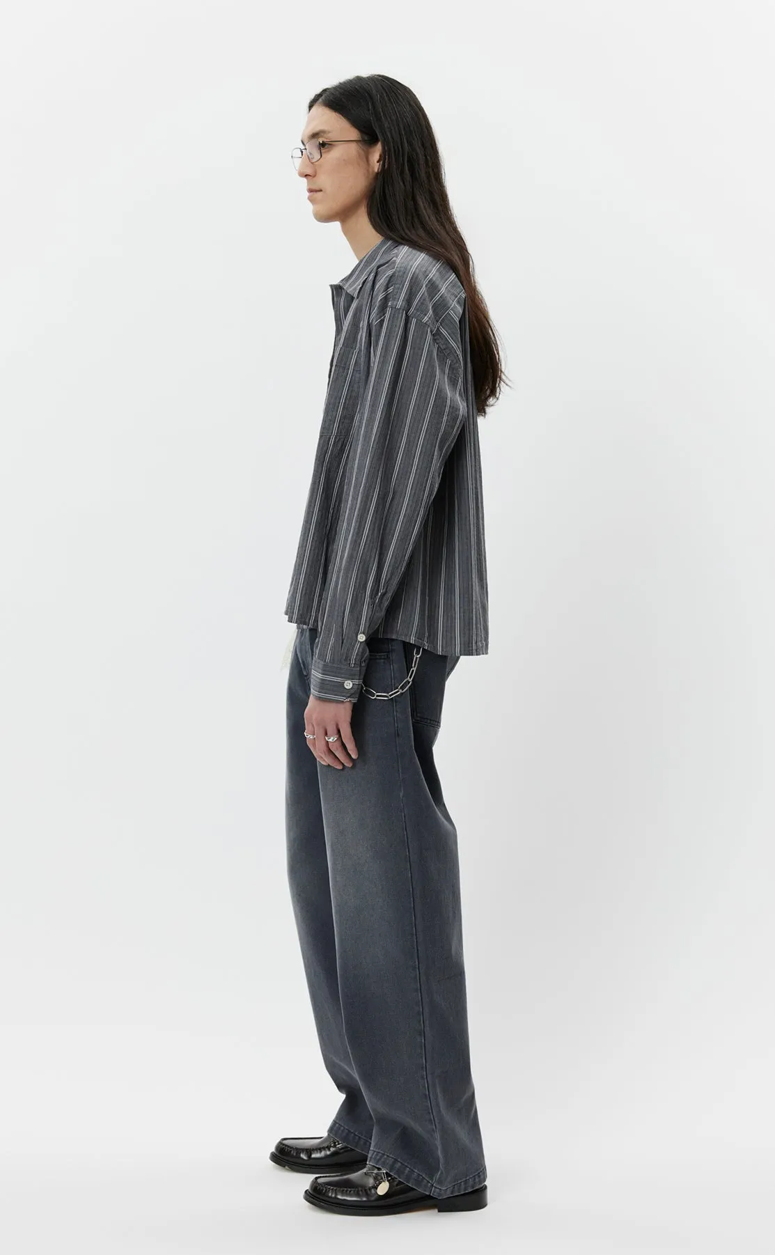 Frame Shirt - Grey Raised Stripe sold by mfpen Mens product image thumbnail 2