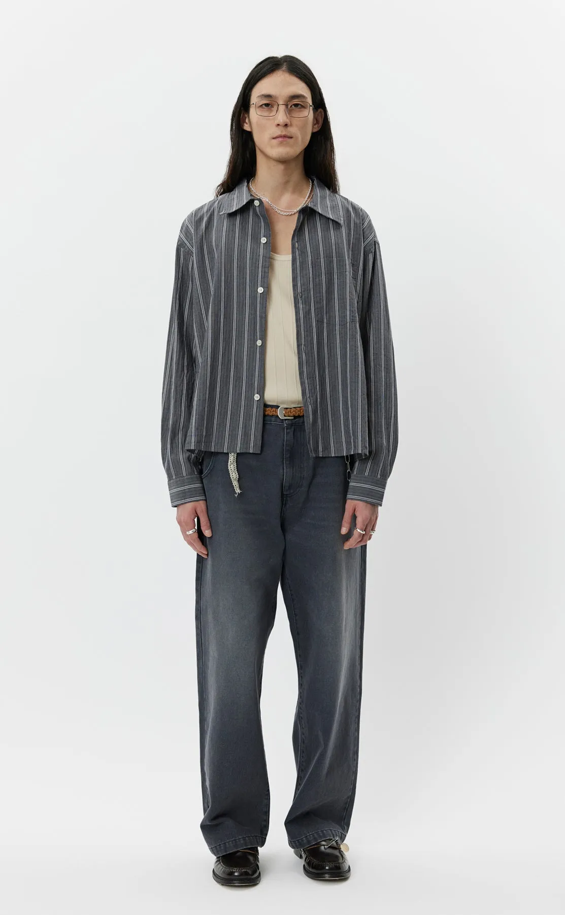 Frame Shirt - Grey Raised Stripe | Parallel