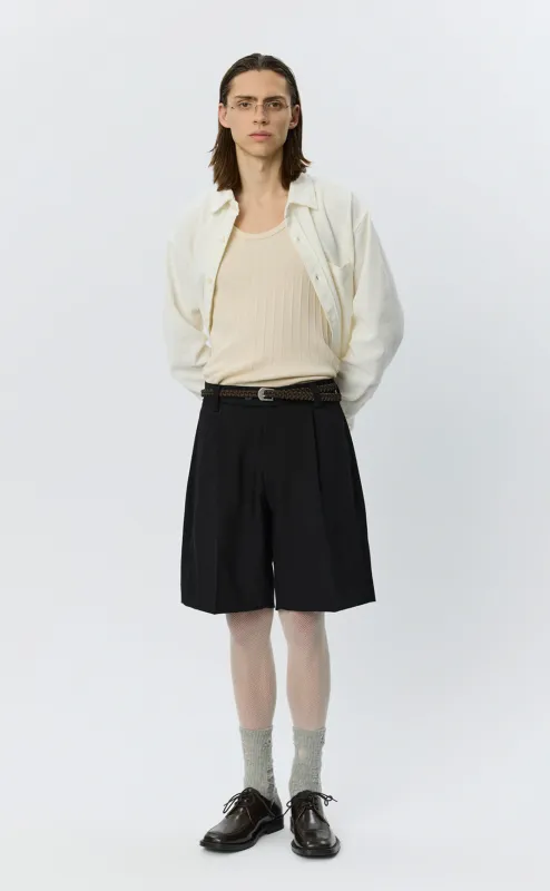 Classic Shorts - Black Tropical Wool made by mfpen